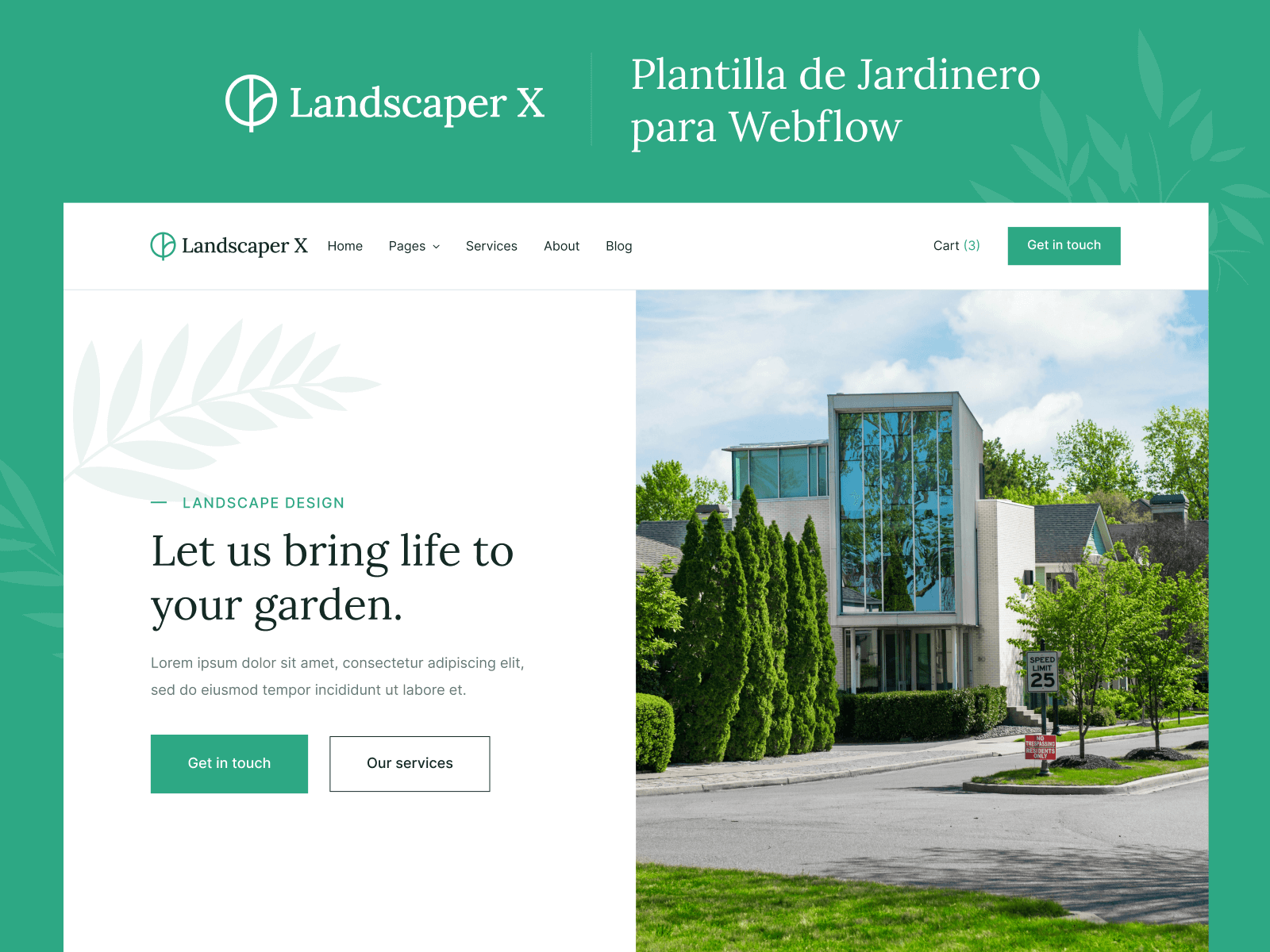 Plantilla de Jardinero para Webflow