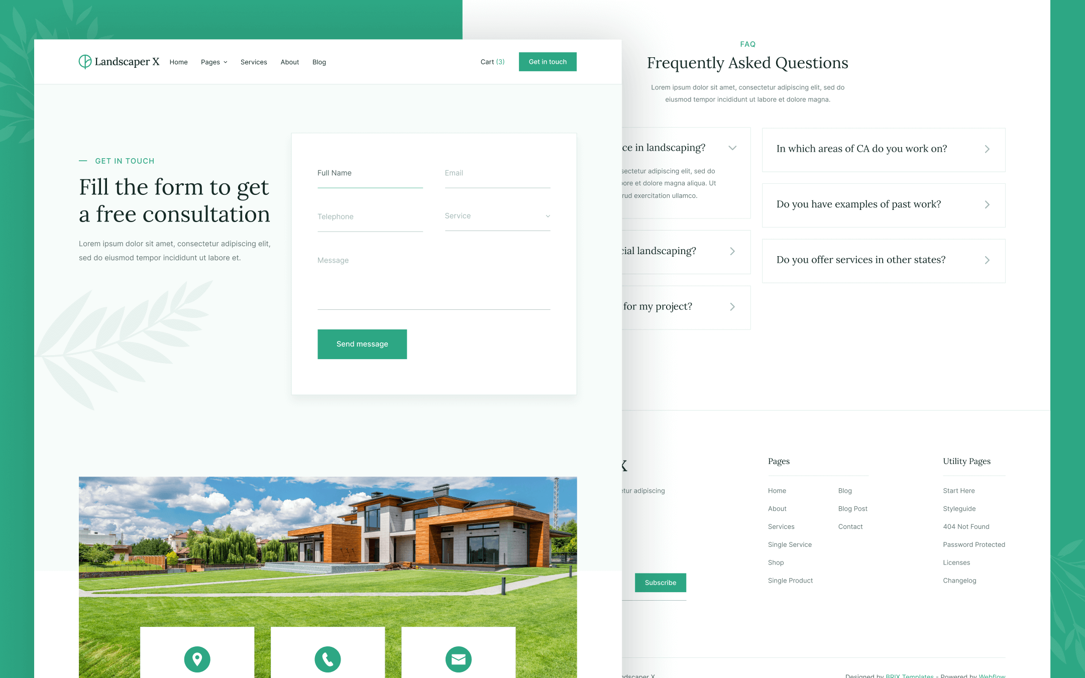 Landscaper X Template para Webflow