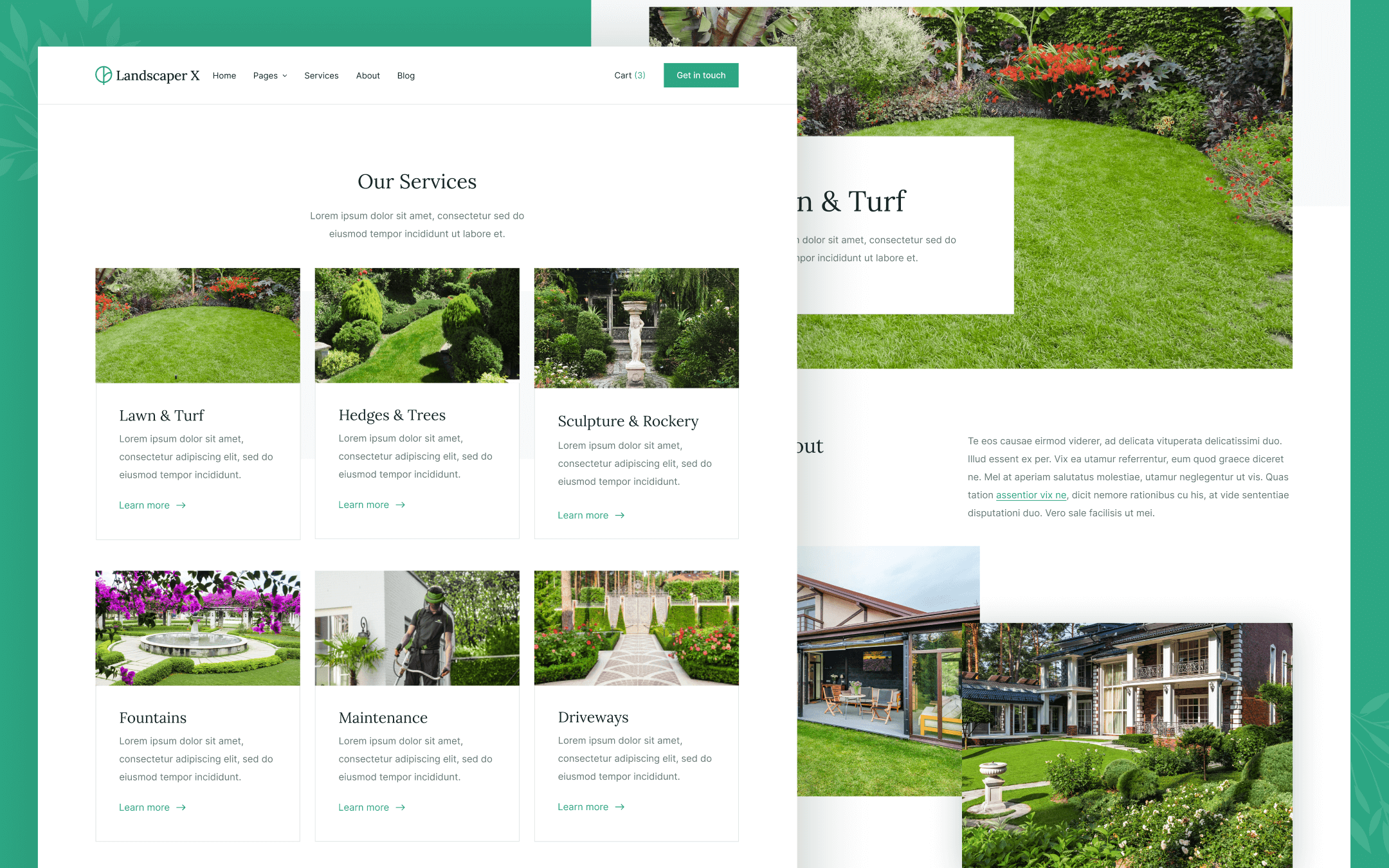 Landscaper X Template para Webflow