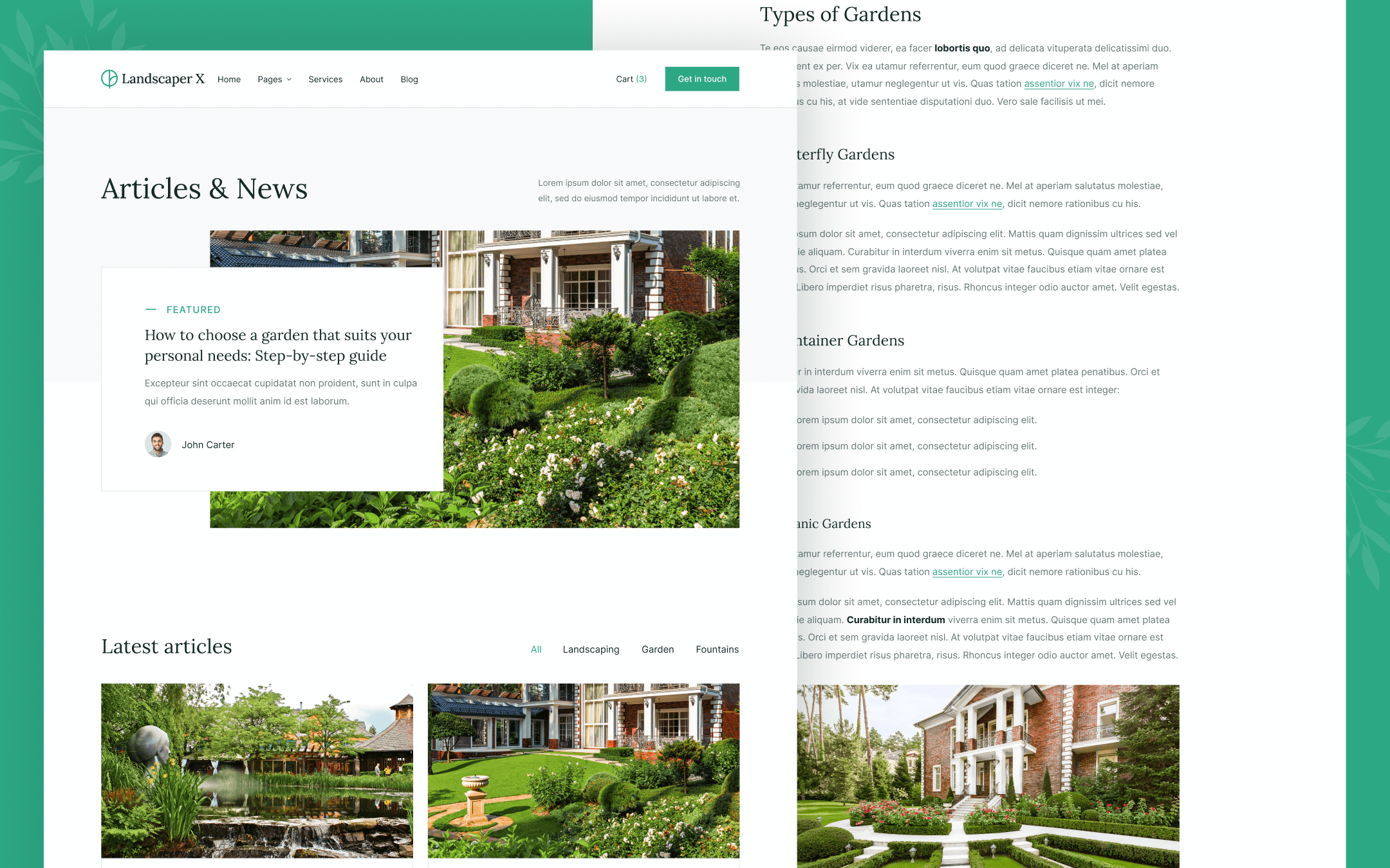 Landscaper X Template para Webflow