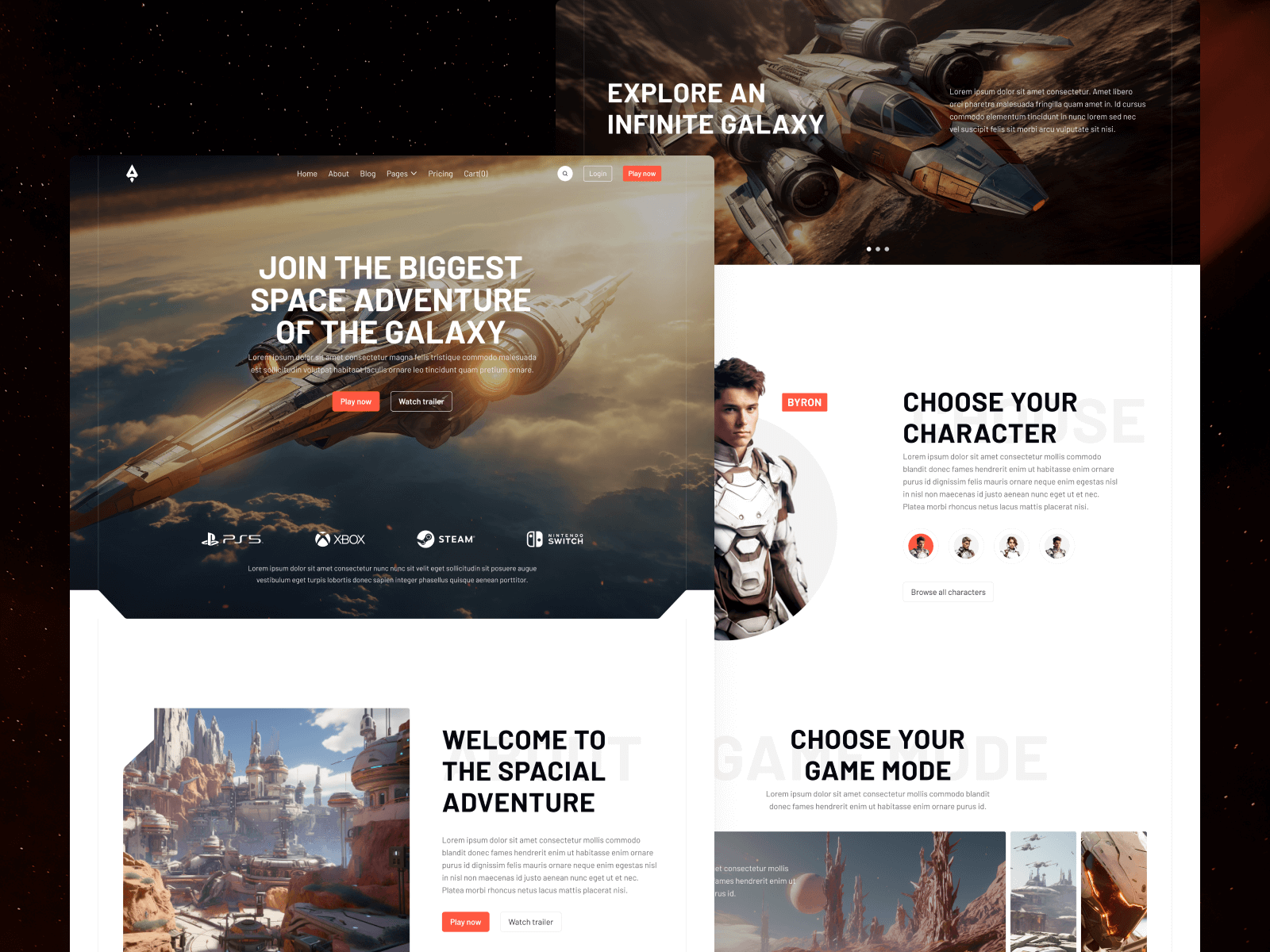 Template de Videojuego para Webflow