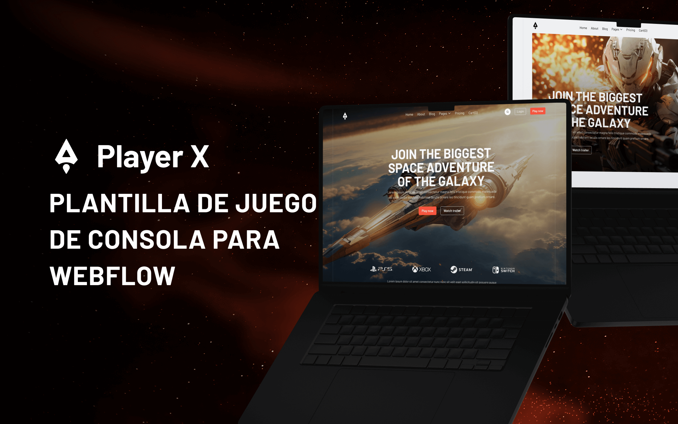 Plantilla de Juego de Consola para Webflow