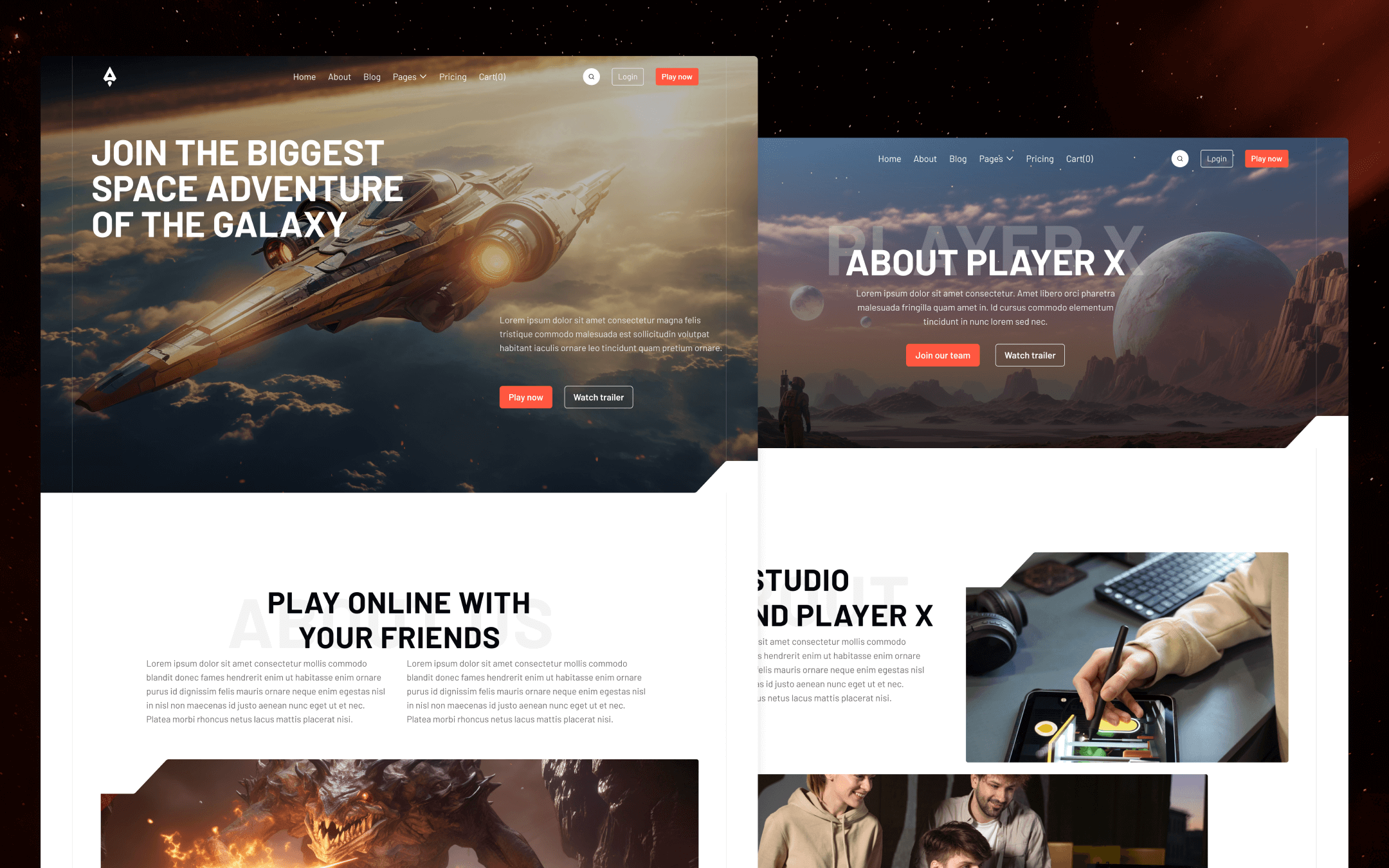 Player X Template para Webflow