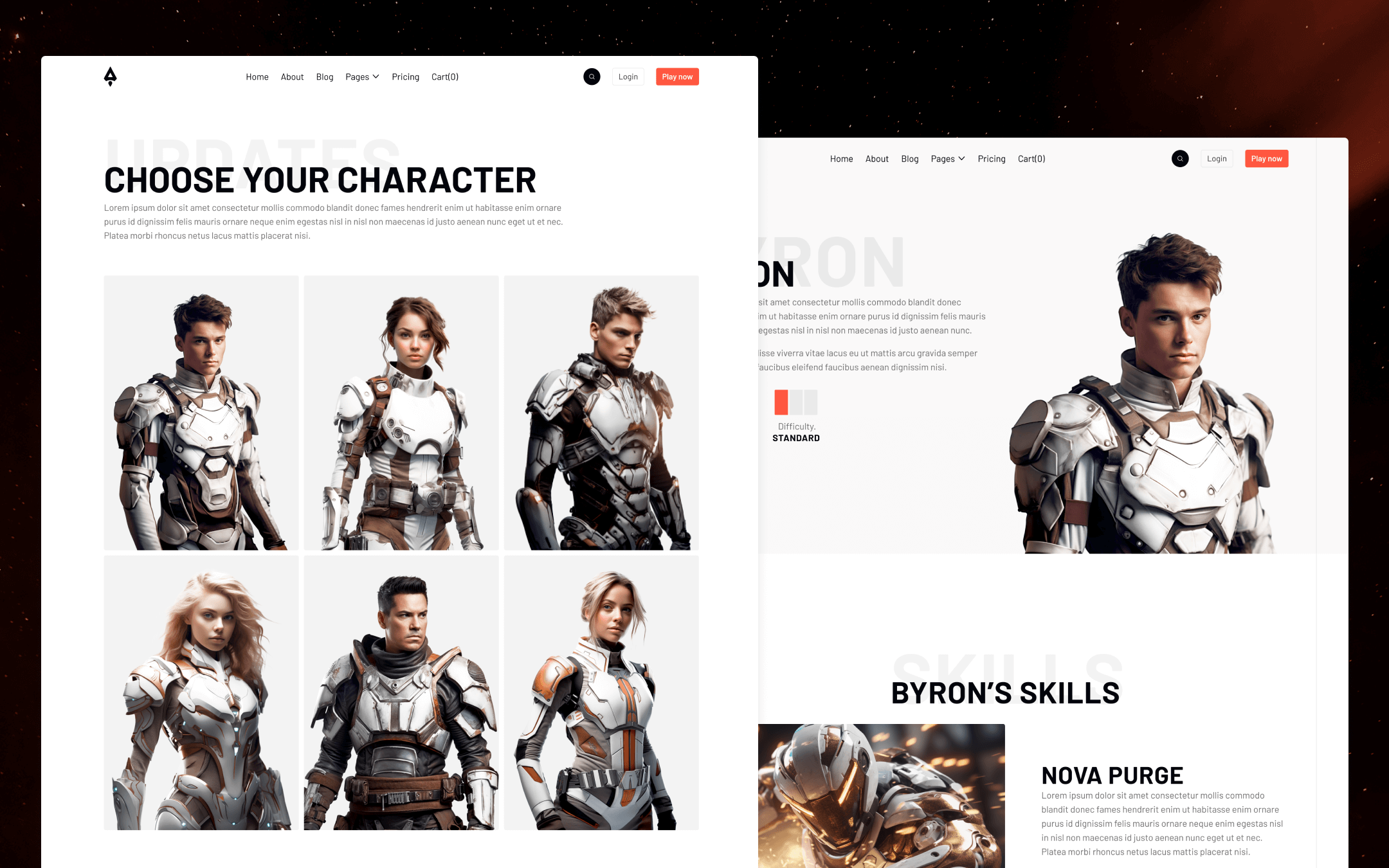 Player X Template para Webflow