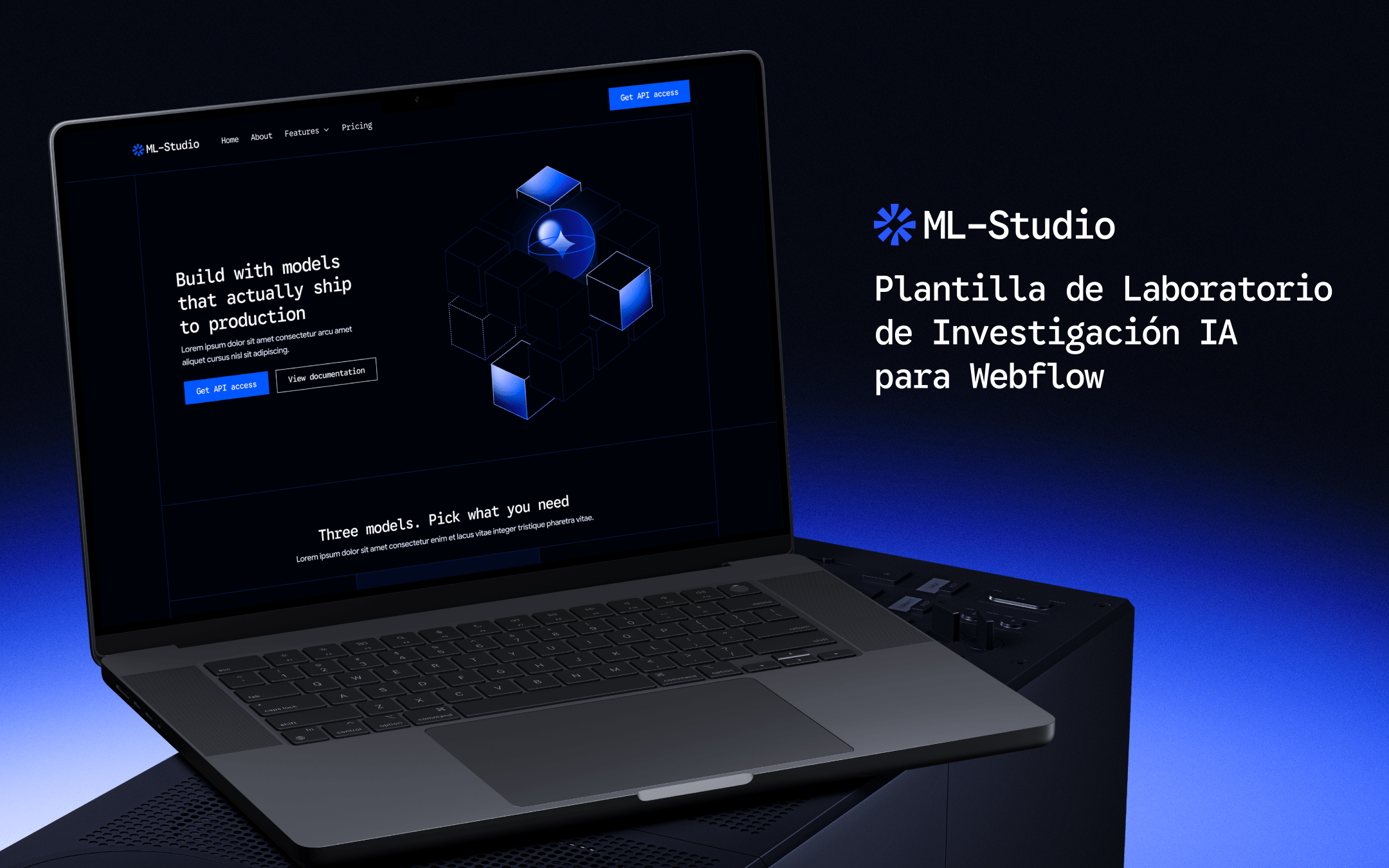 Plantilla de Laboratorio de Investigación IA para Webflow