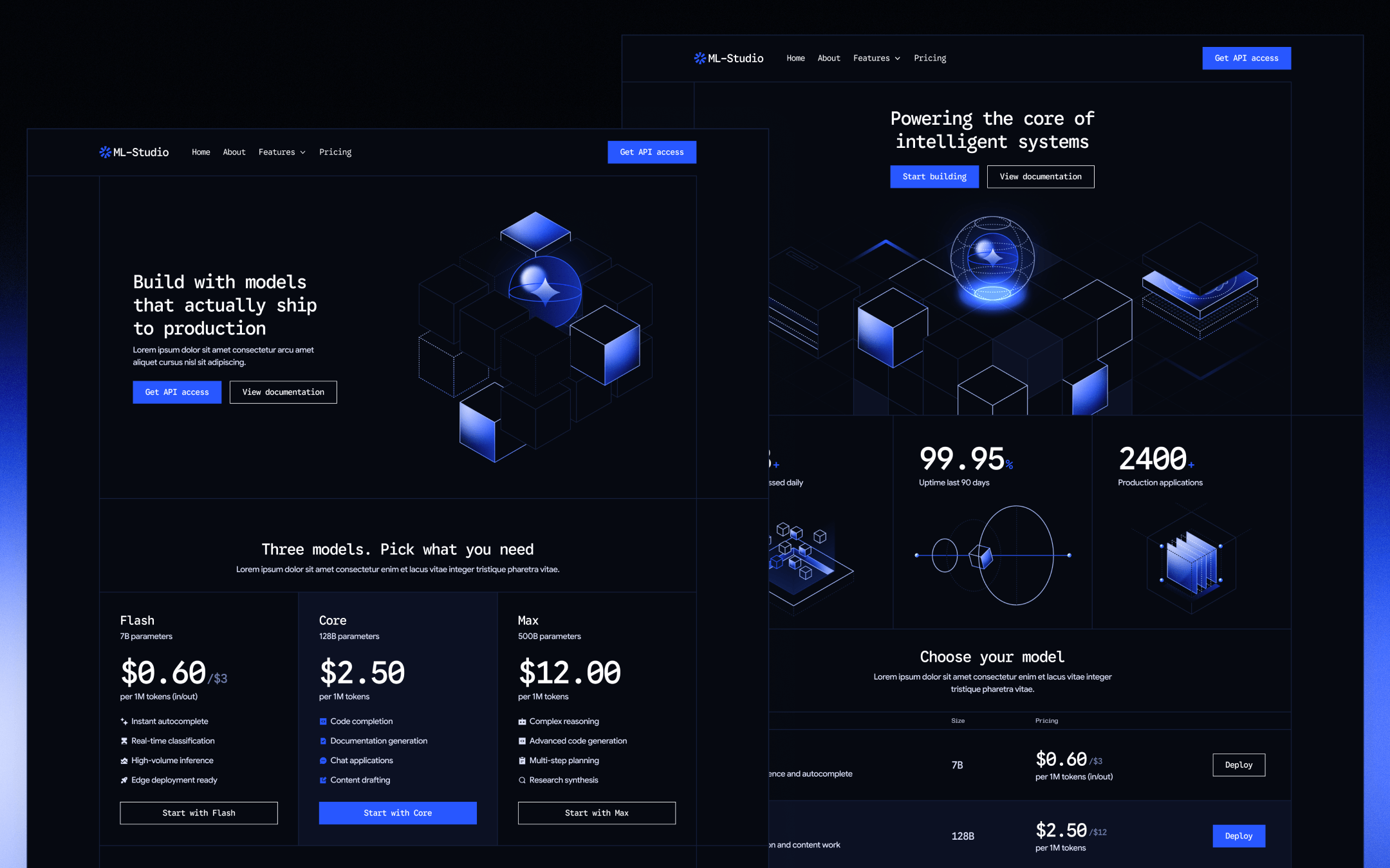 ML-Studio Template para Webflow
