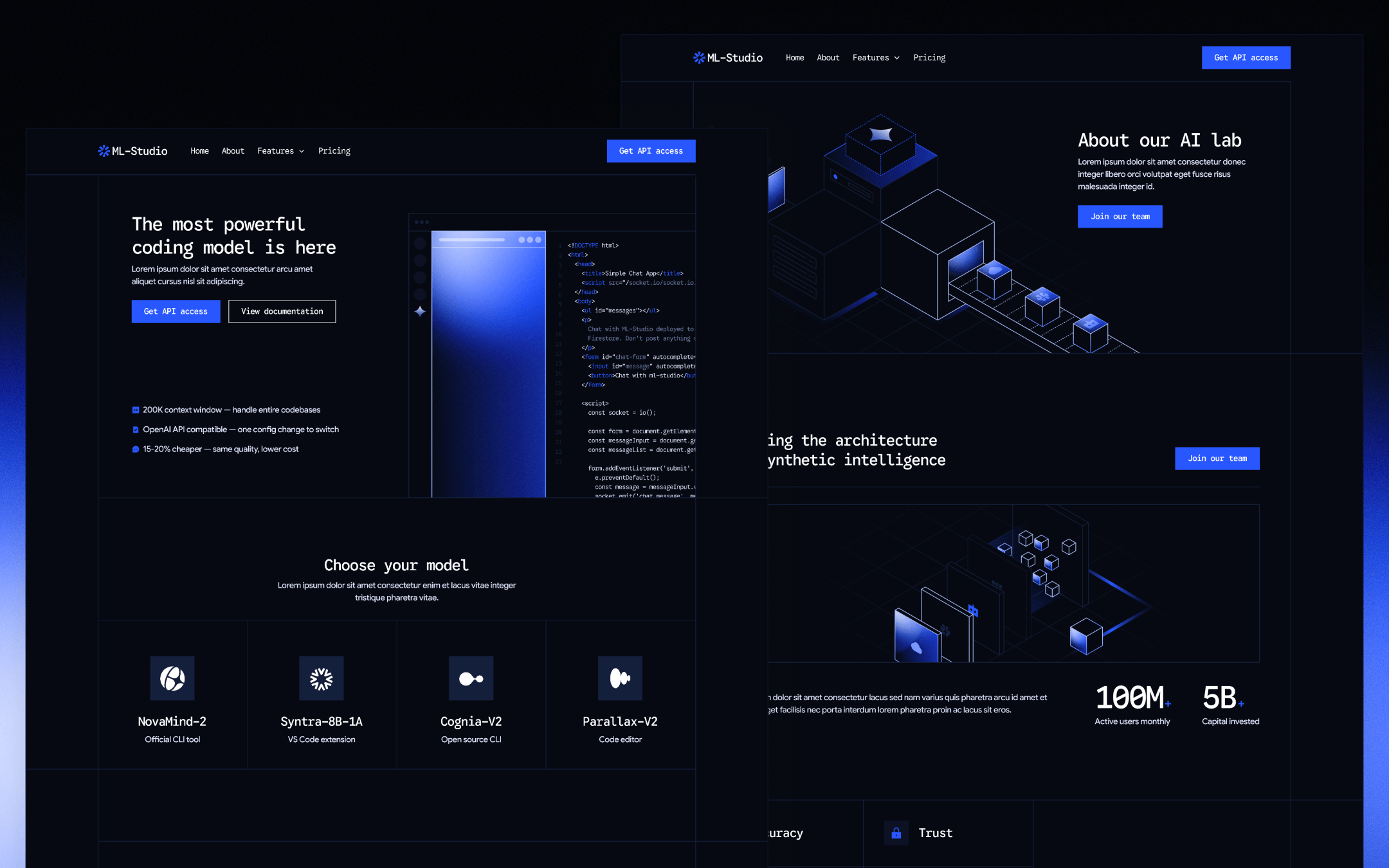 ML-Studio Template para Webflow