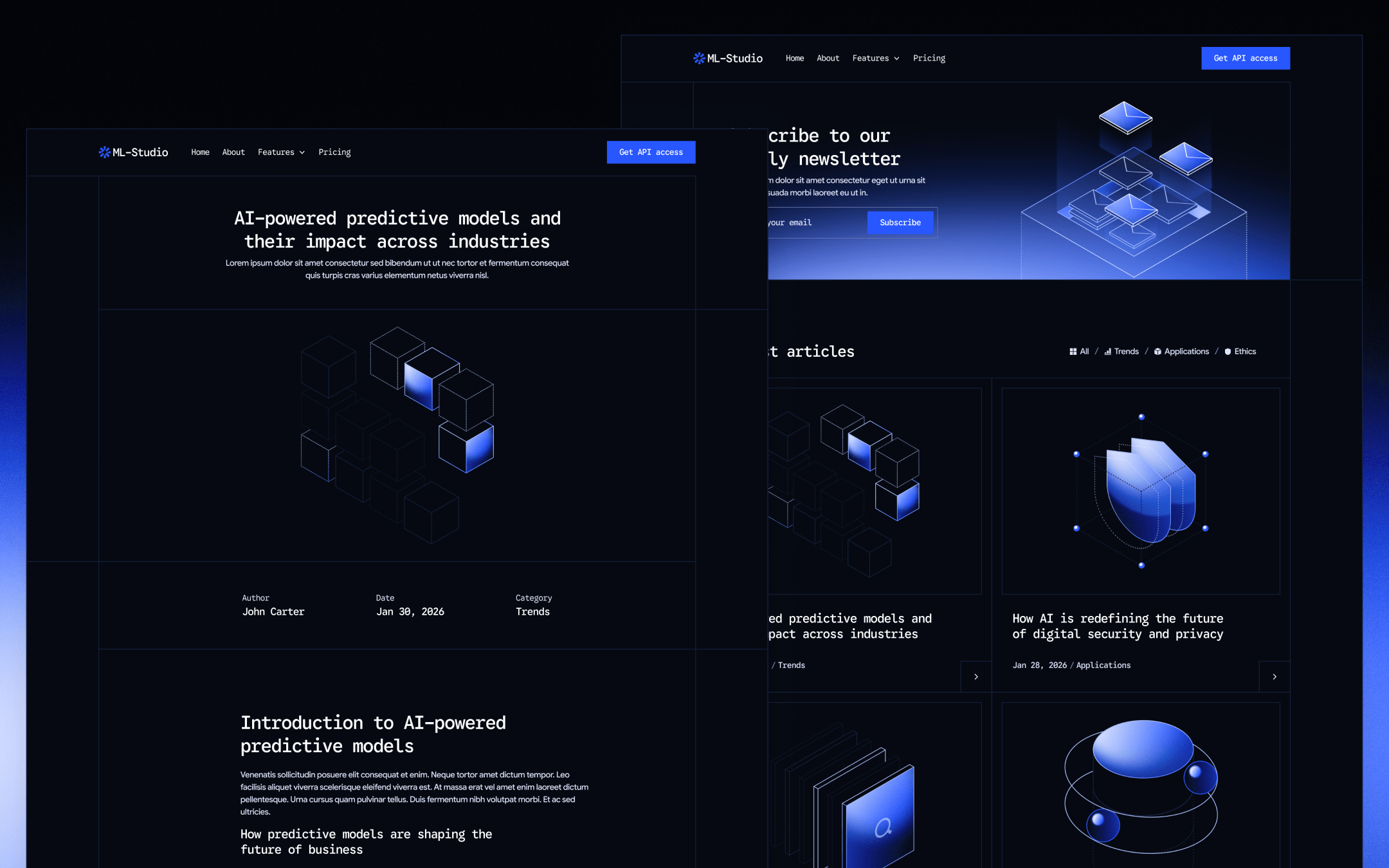 ML-Studio Template para Webflow