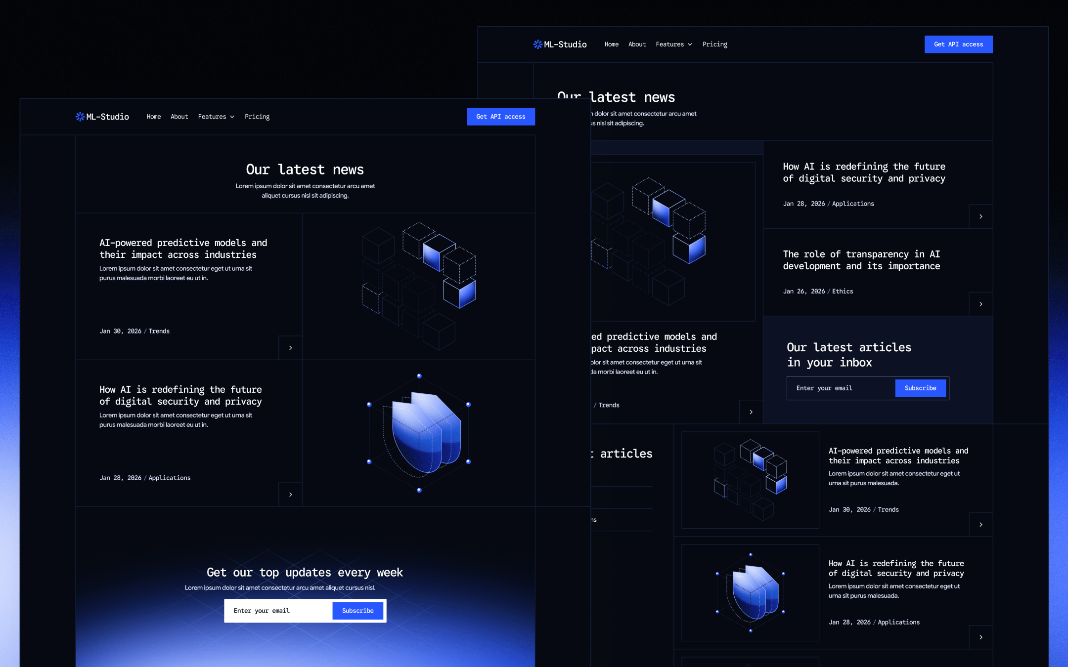 ML-Studio Template para Webflow