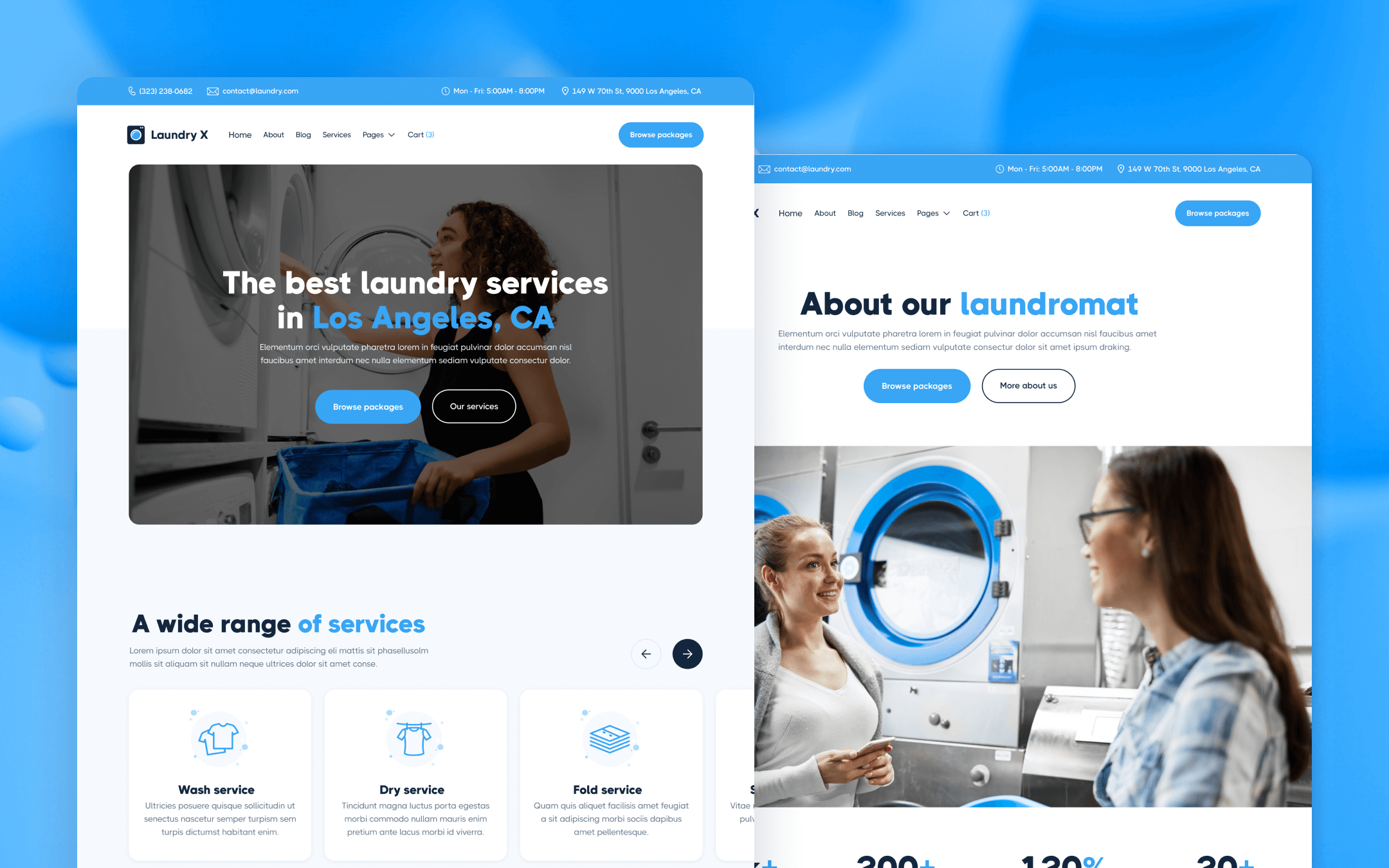 Laundry X Template para Webflow