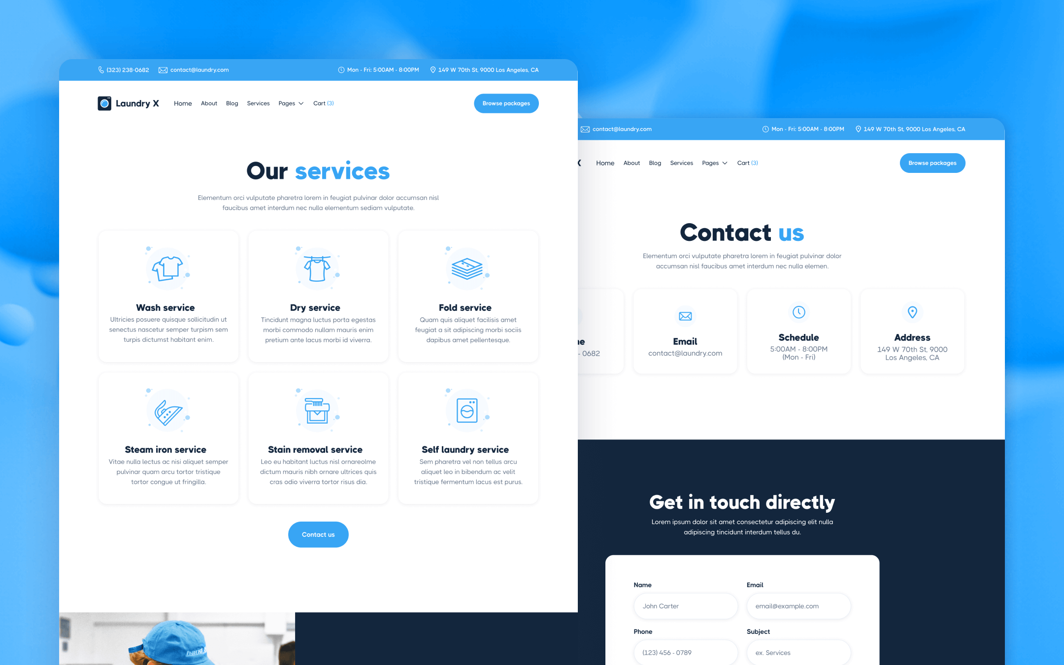 Laundry X Template para Webflow