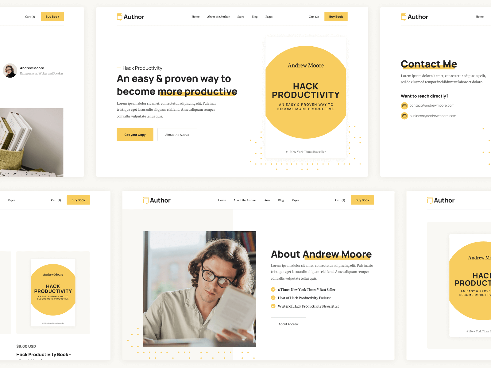 Template de Autor para Webflow