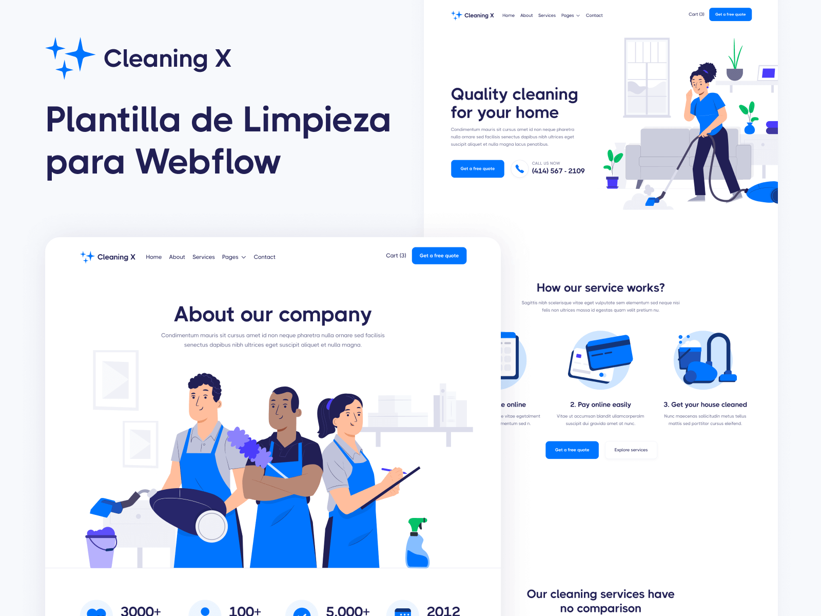 Plantilla de Limpieza para Webflow