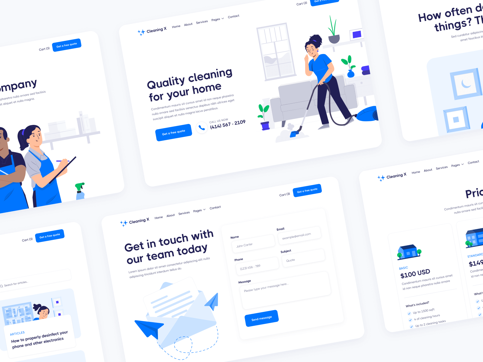 Plantilla para Webflow de Limpieza