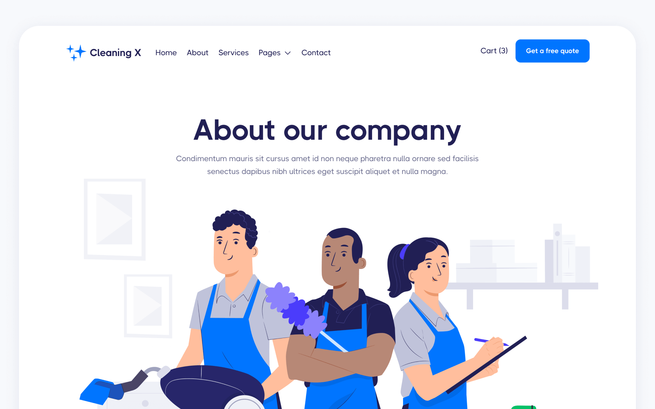 Cleaning X Template para Webflow