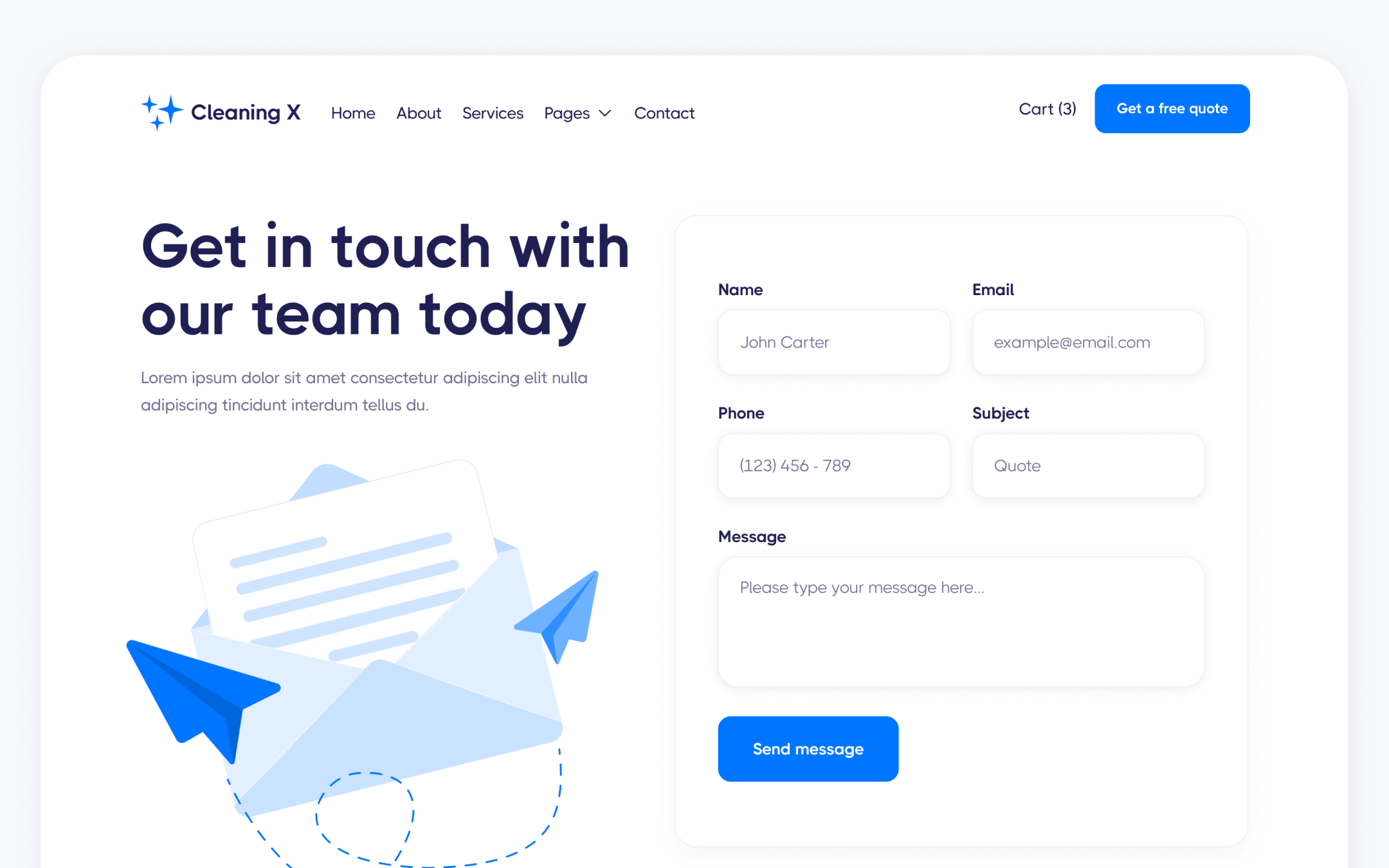 Cleaning X Template para Webflow