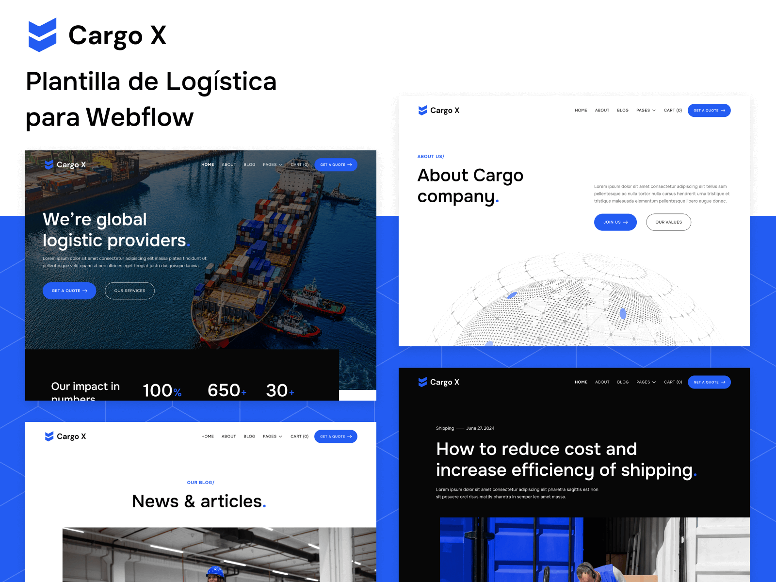 Plantilla de Logística para Webflow