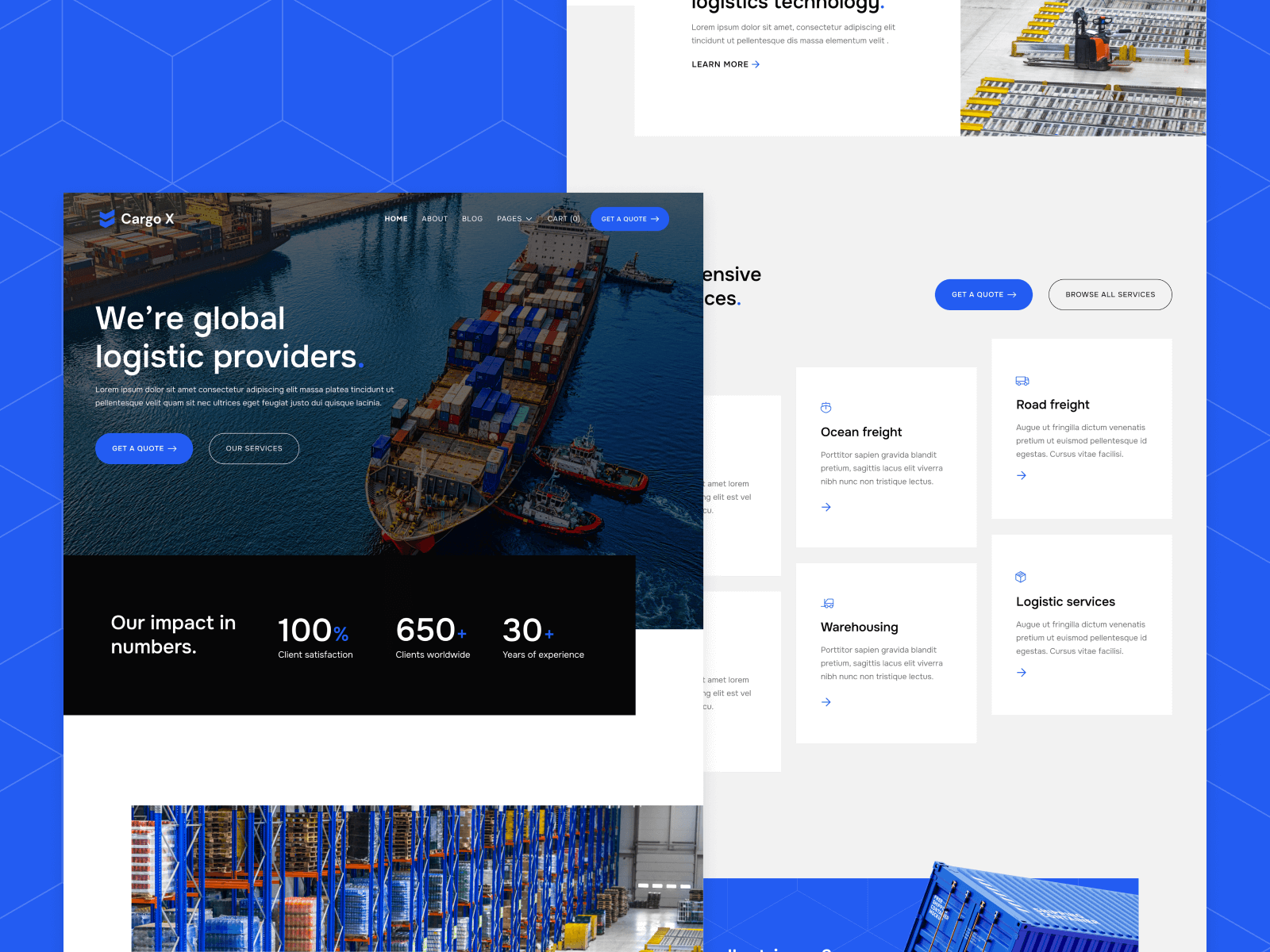Template de Transporte para Webflow