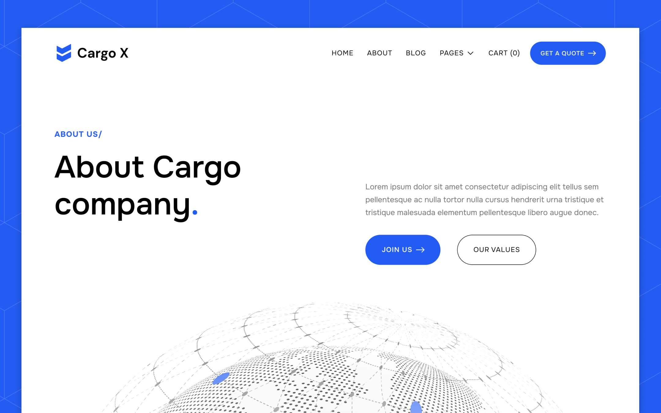 Cargo X Template para Webflow