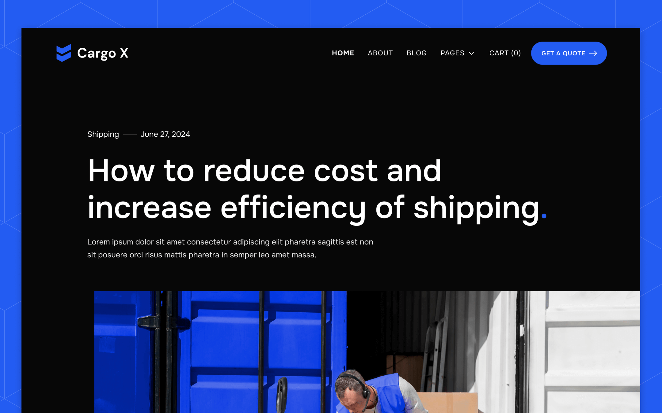 Cargo X Template para Webflow