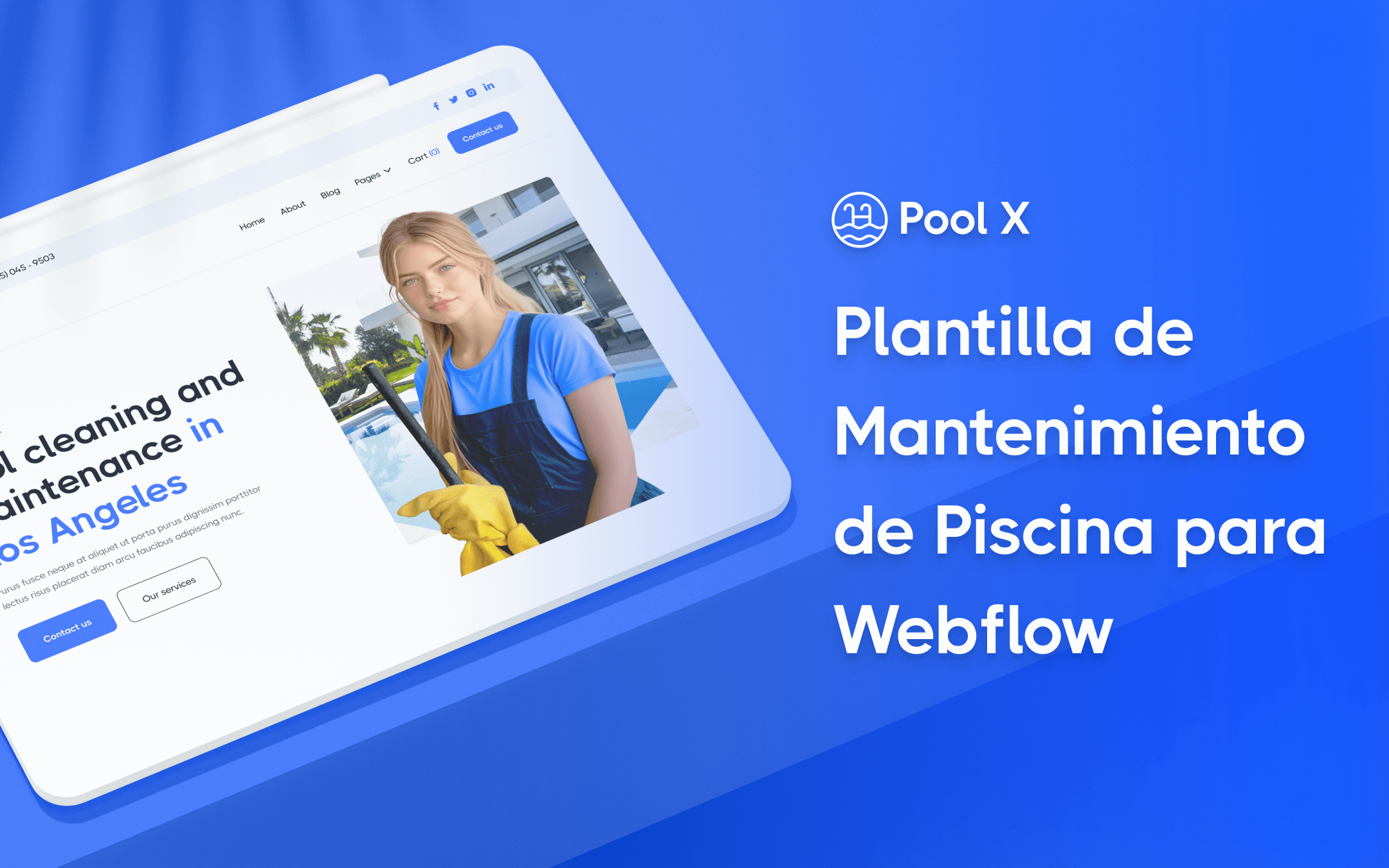 Plantilla de Mantenimiento de Piscina para Webflow