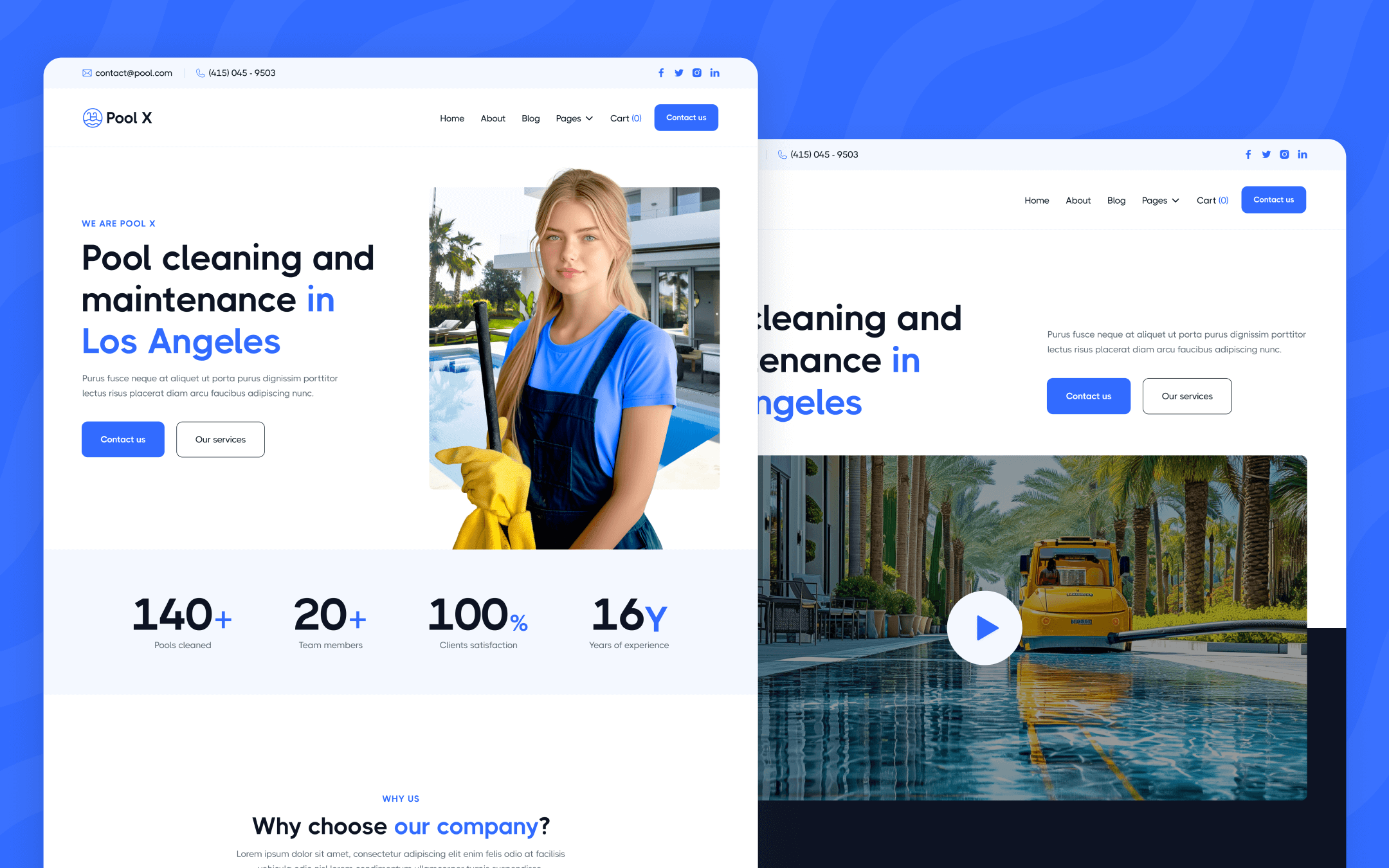 Pools X Template para Webflow