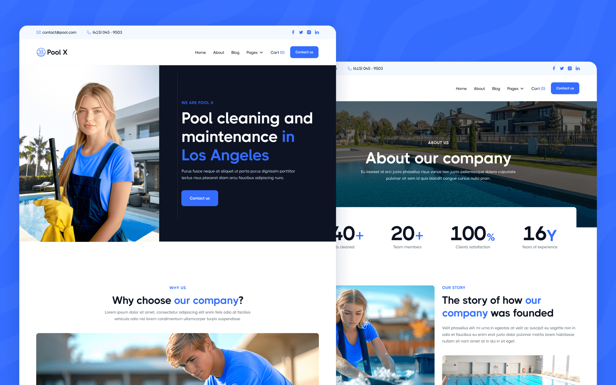 Pools X Template para Webflow