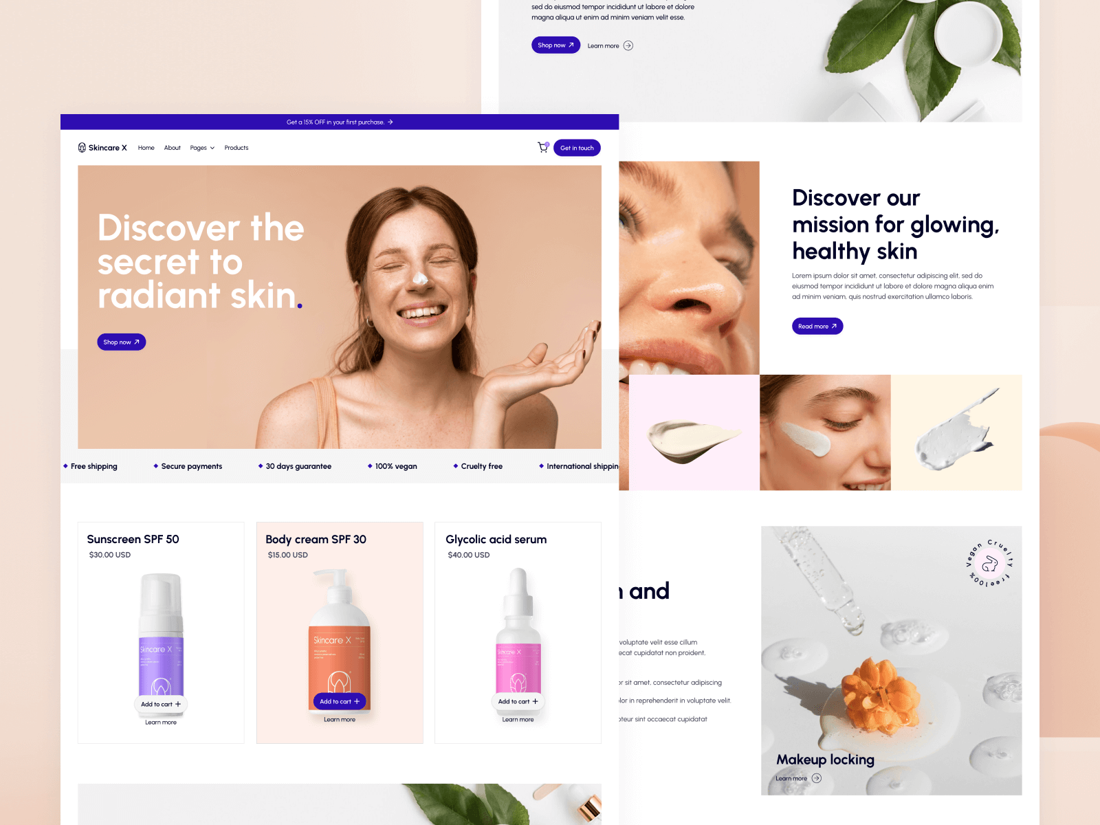 Template de Cuidado Personal para Webflow