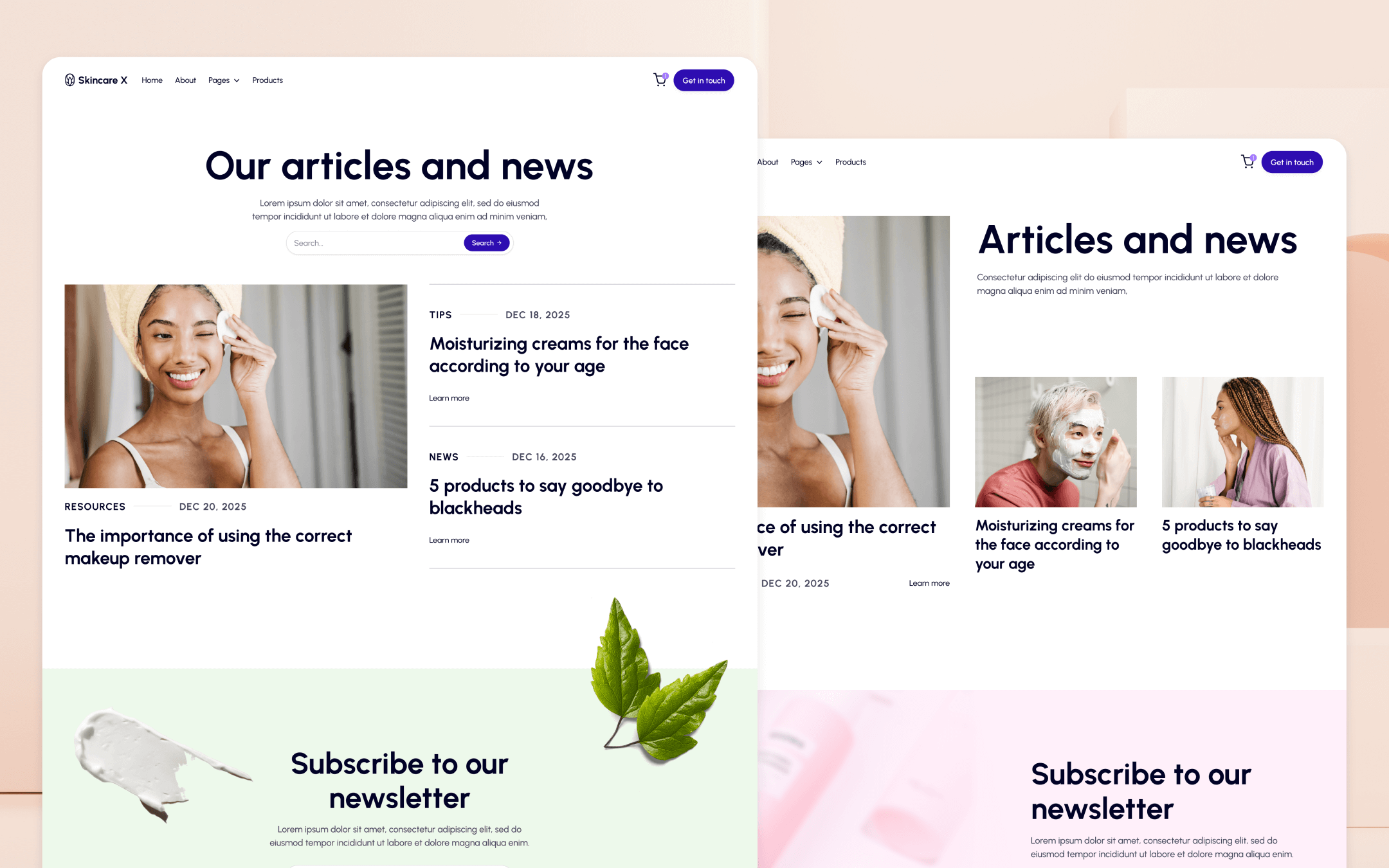 Skincare X Template para Webflow