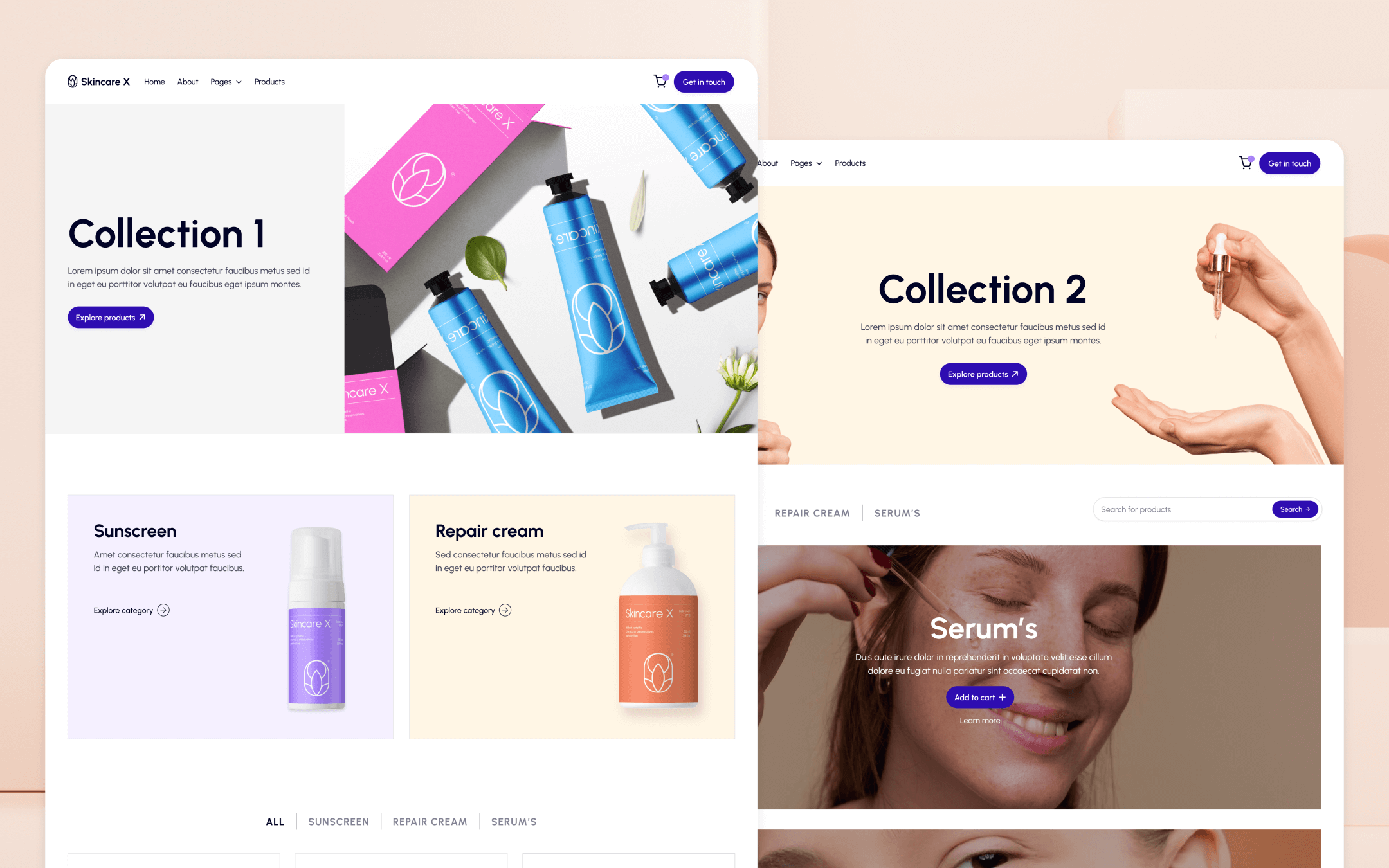 Skincare X Template para Webflow