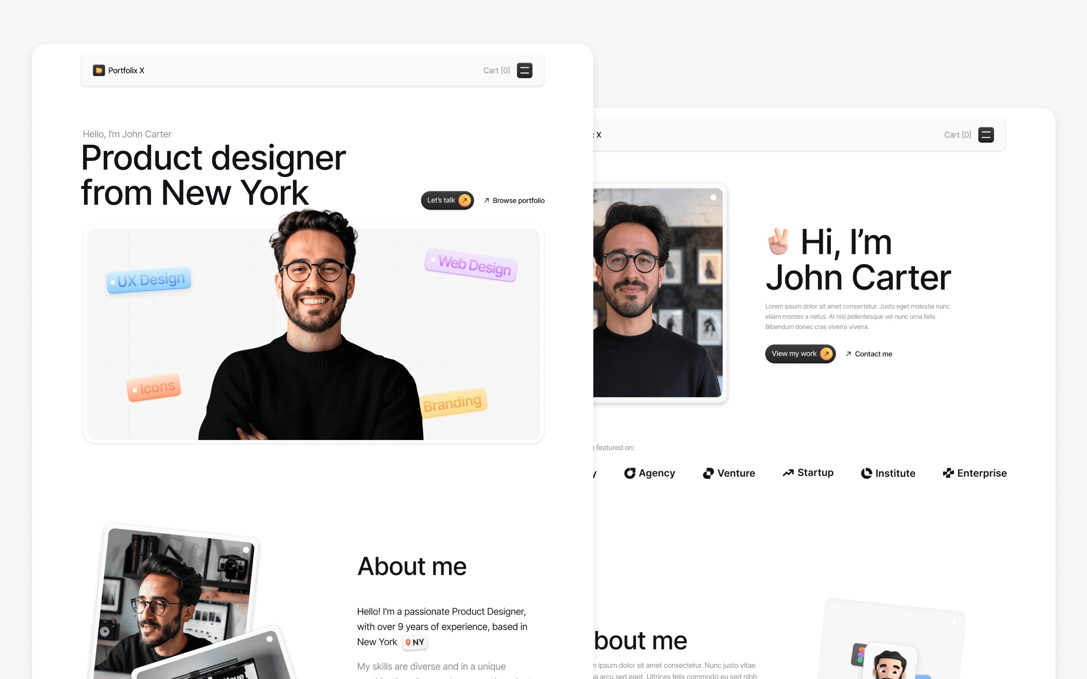 Portfolix X Template para Webflow