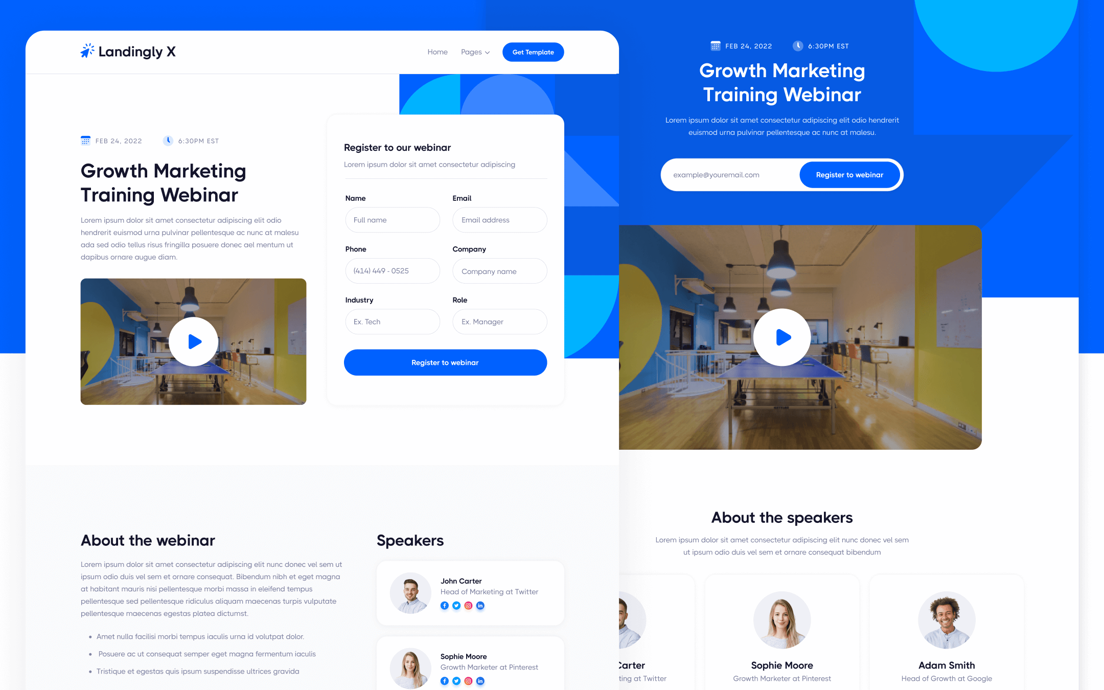 Landingly X Template para Webflow