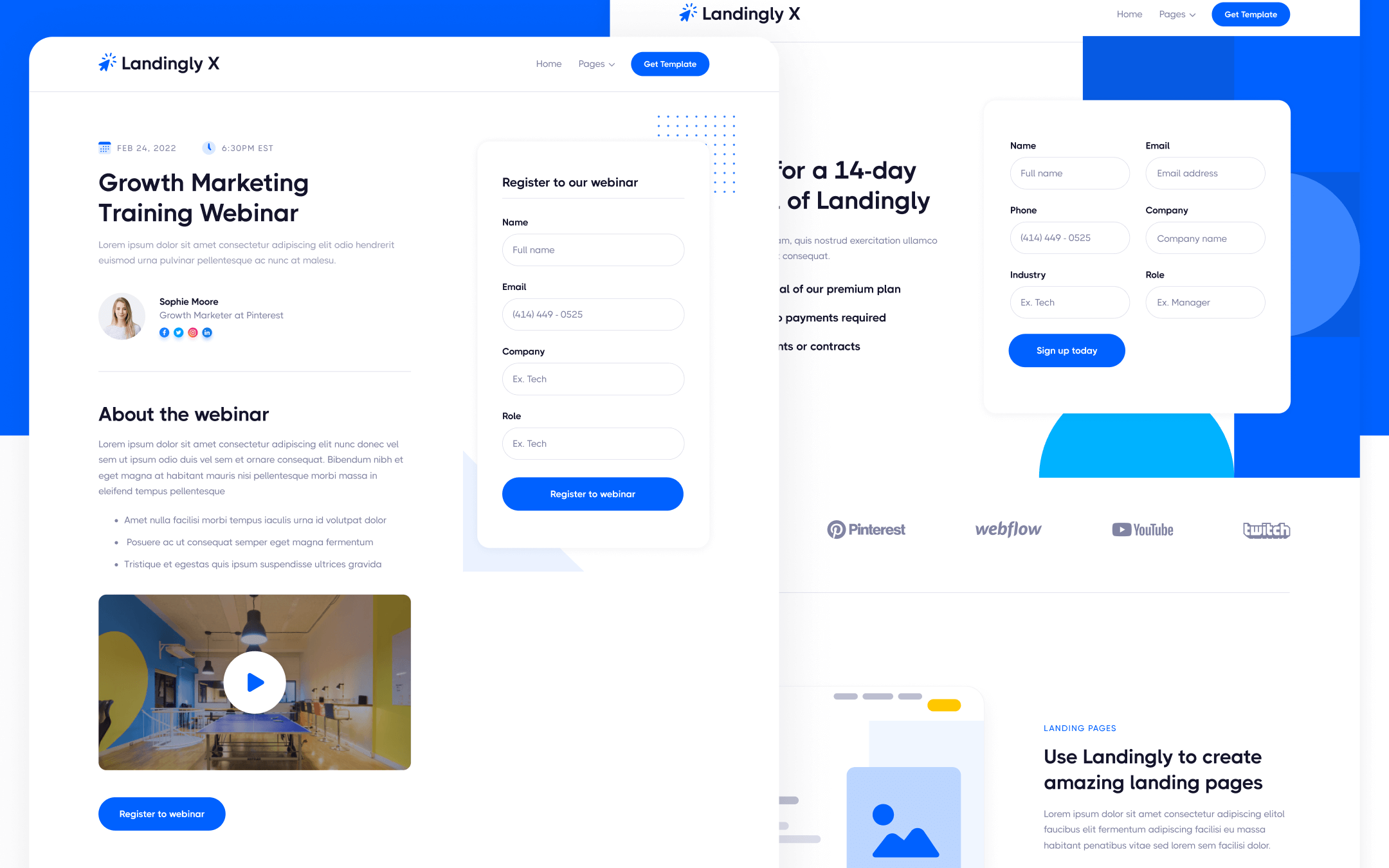 Landingly X Template para Webflow
