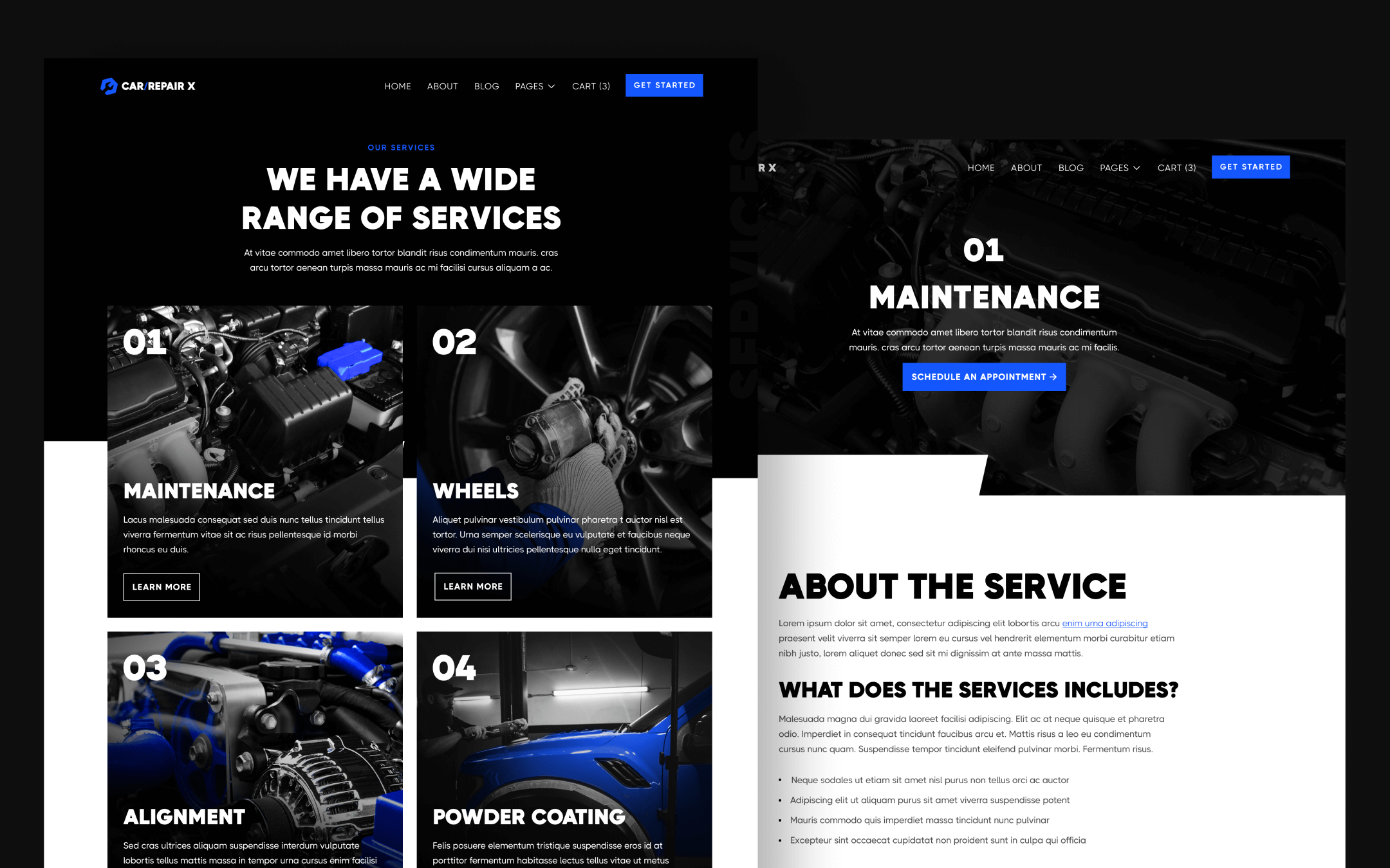 CarRepair X Template para Webflow