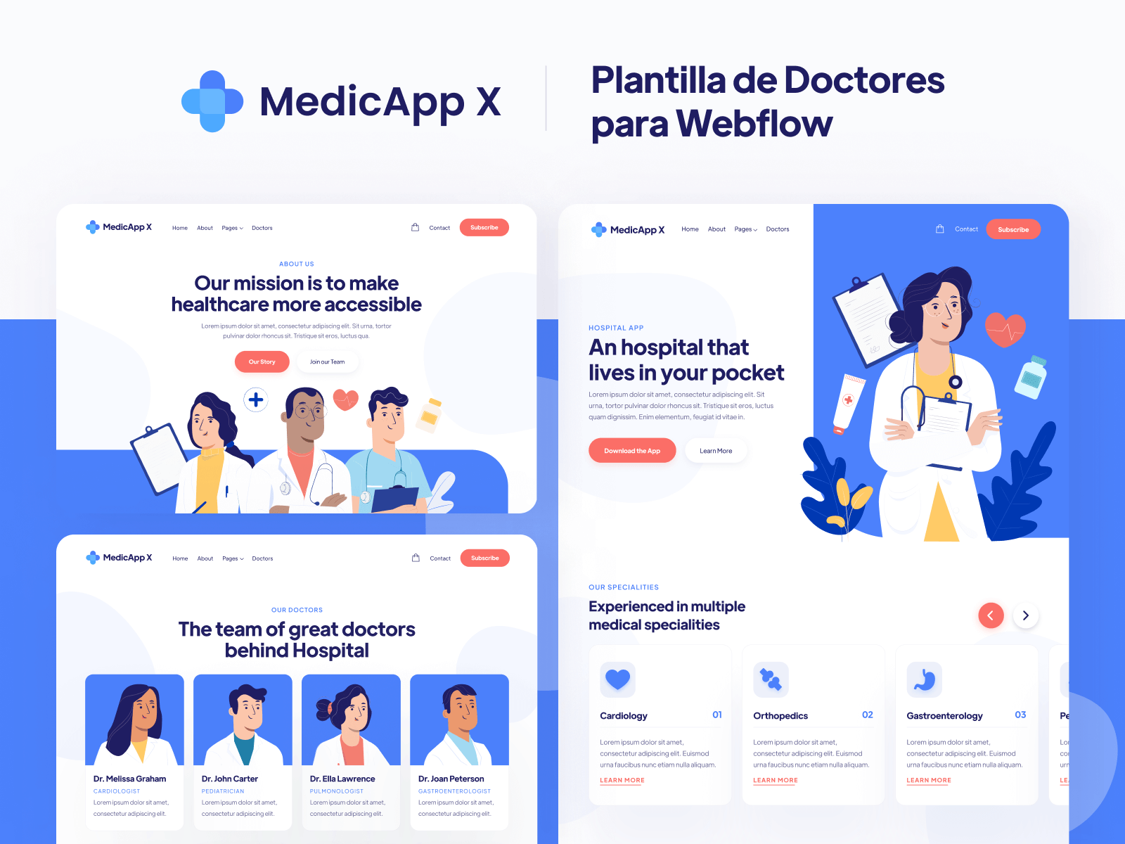 Plantilla de Hospital para Webflow