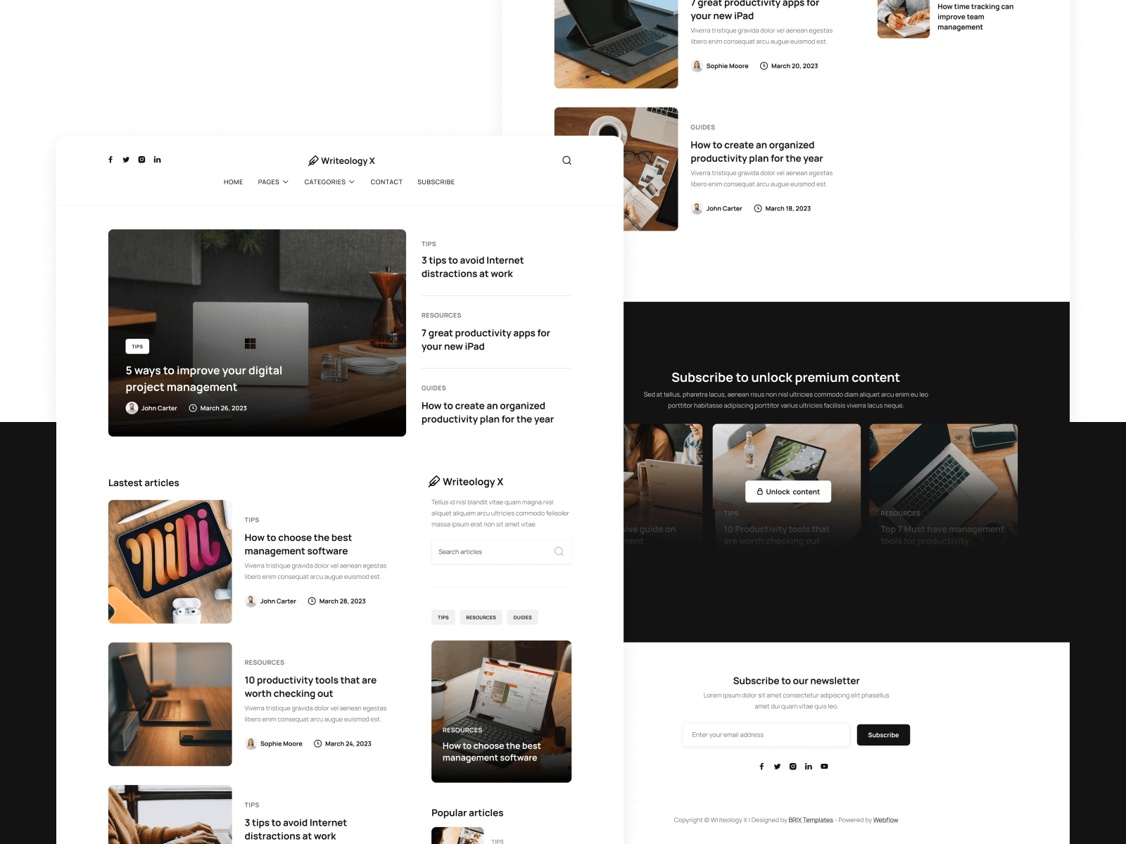 Template de Blog de Afiliados para Webflow