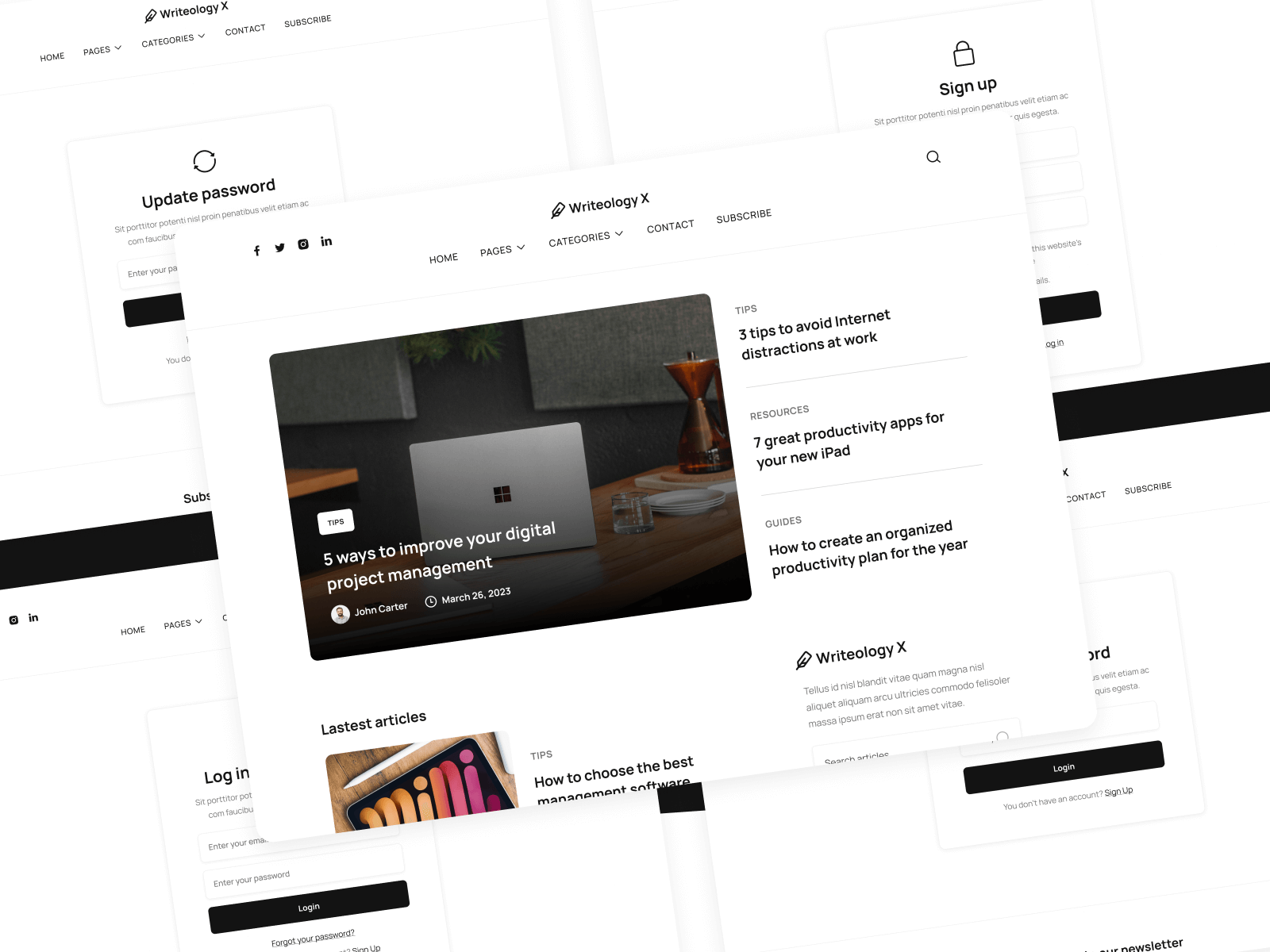 Plantilla para Webflow de Membresía de Blog