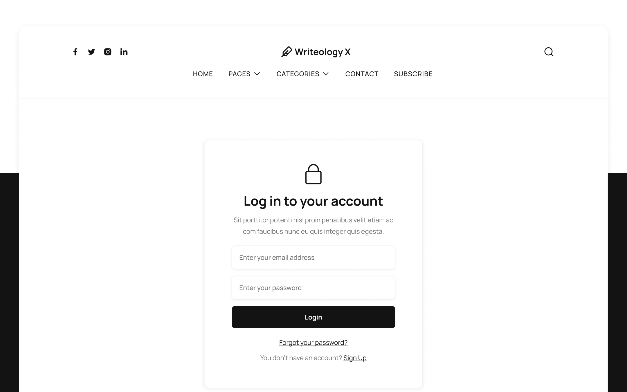 Writeology X Template para Webflow