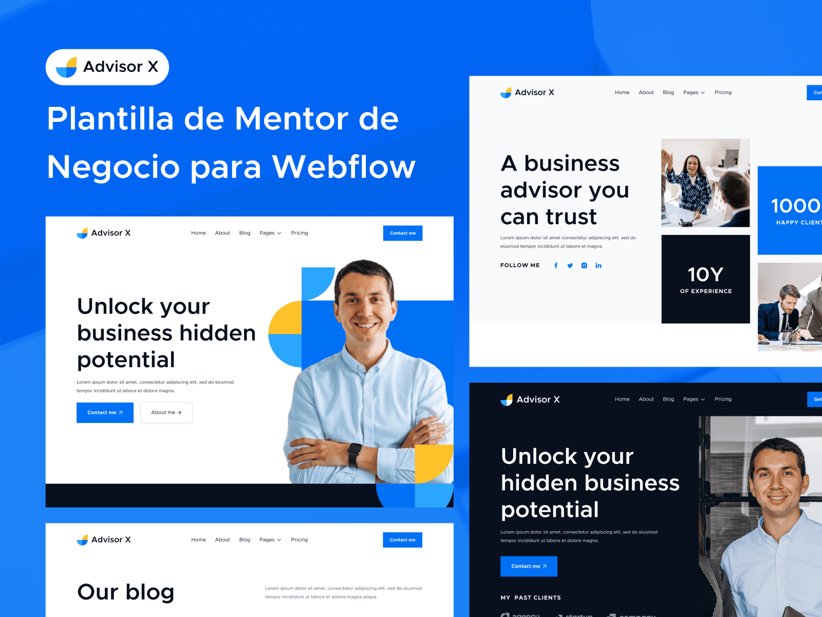 Plantilla de Mentor de Negocios para Webflow