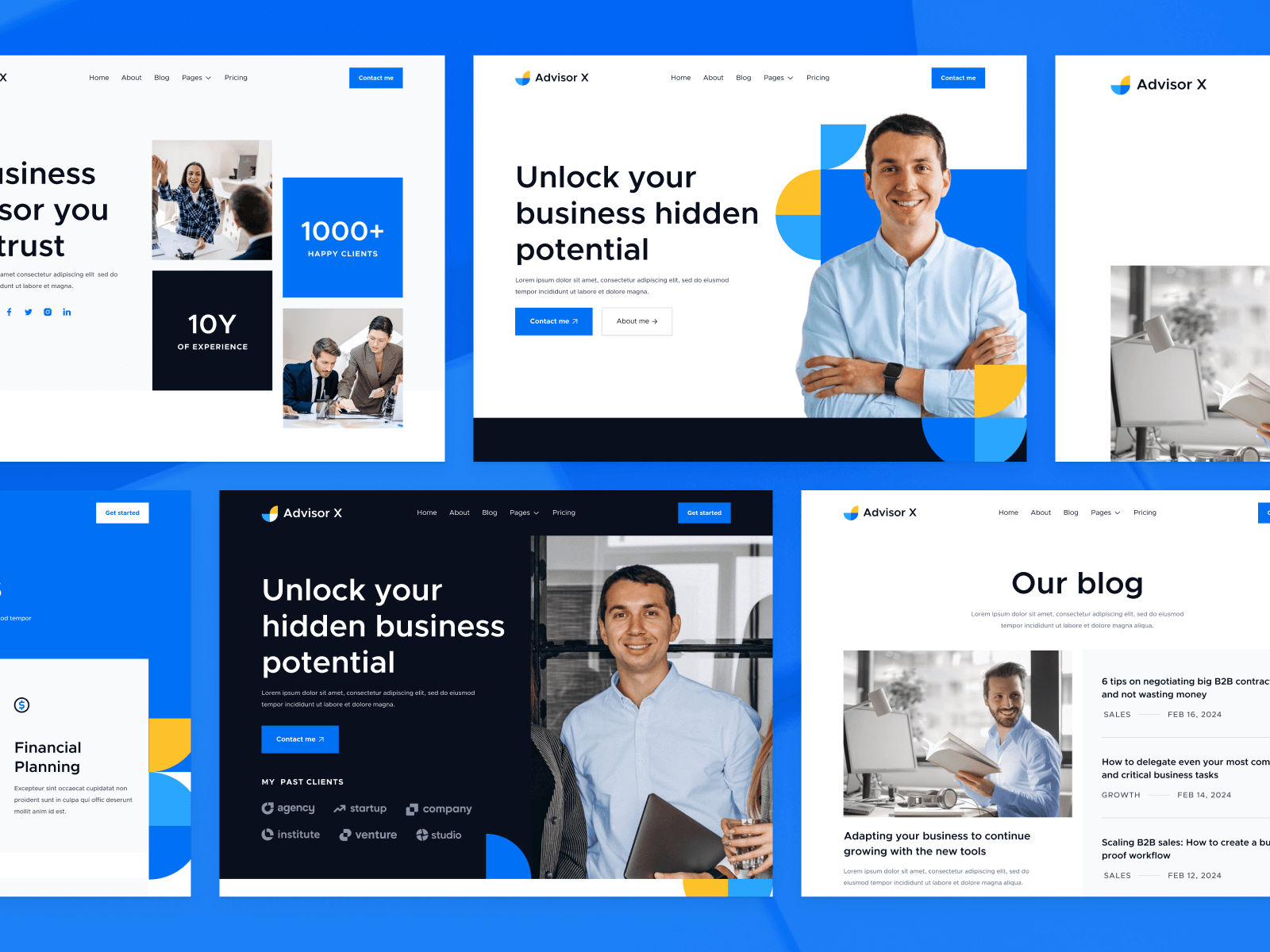 Plantilla de Asesor Empresarial para Sitio Web en Webflow