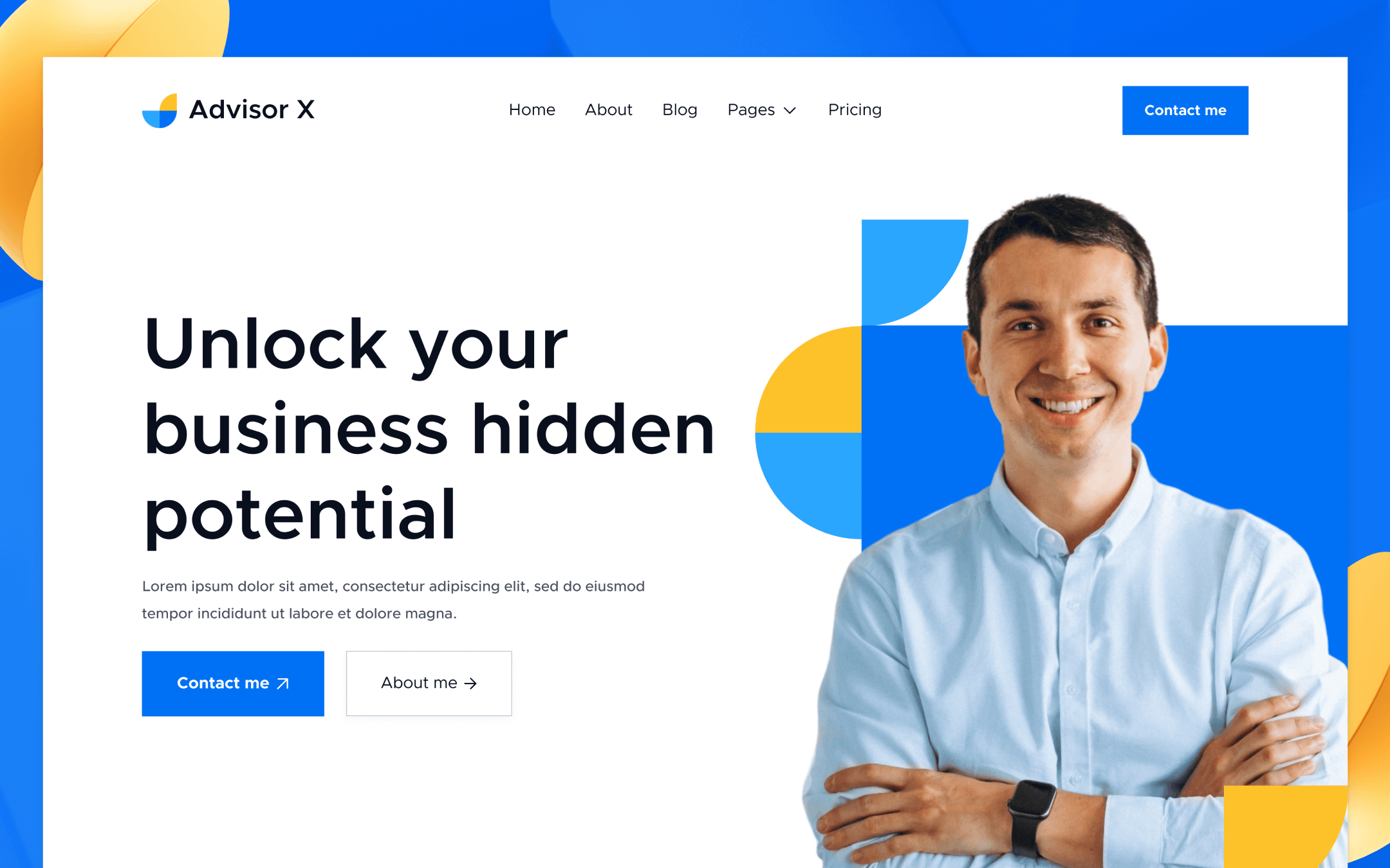 Advisor X Template para Webflow