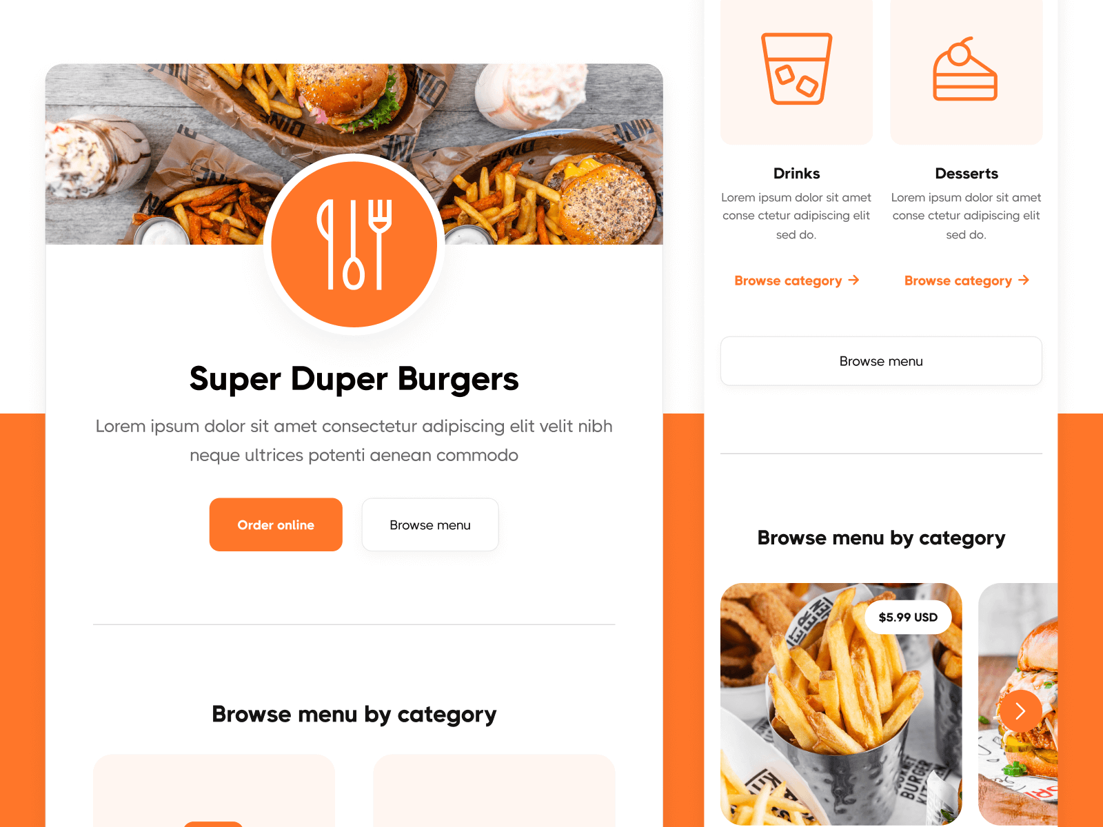 Template de Menú QR para Webflow