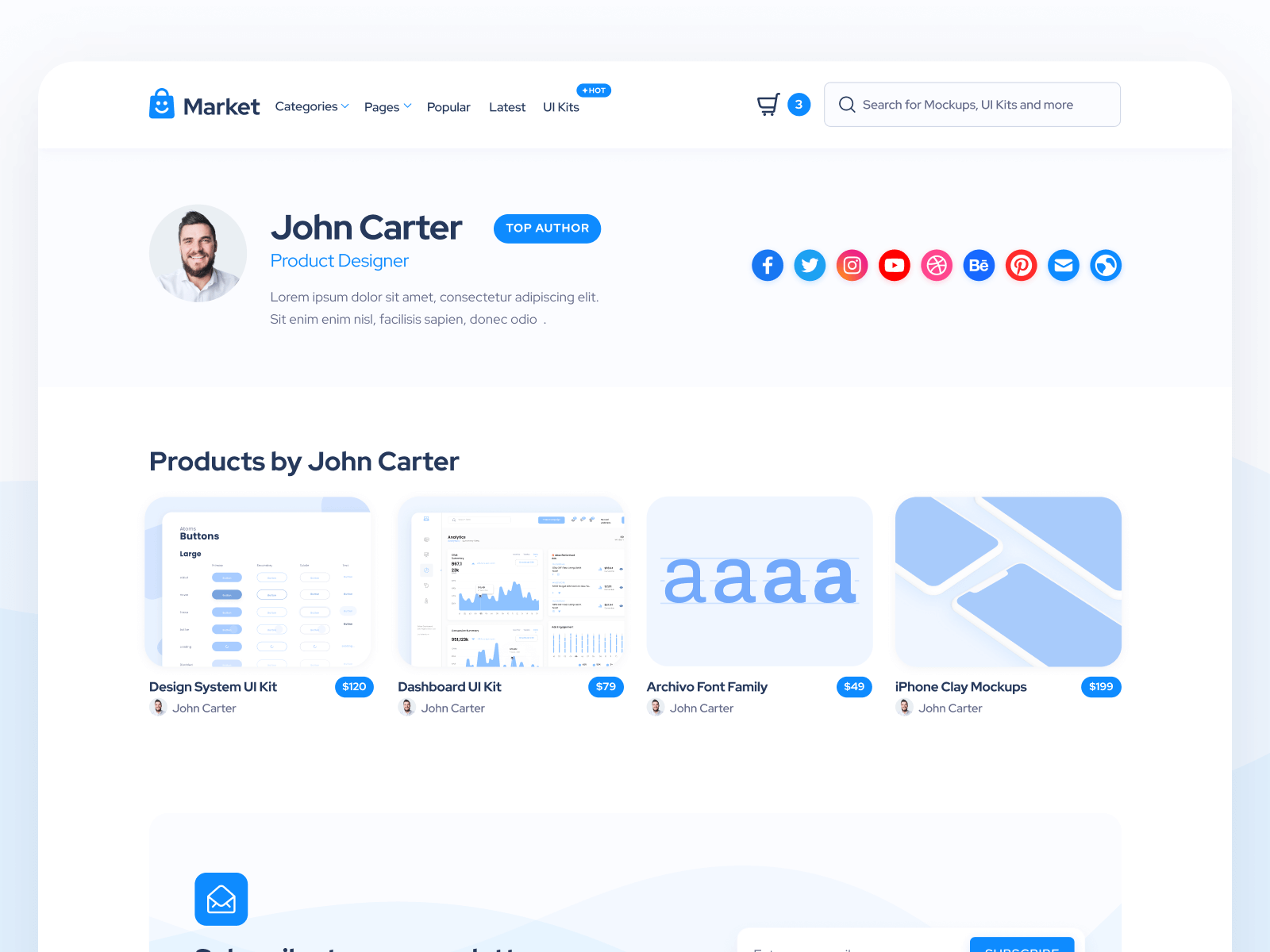 Plantilla para Webflow de Mercado en Línea