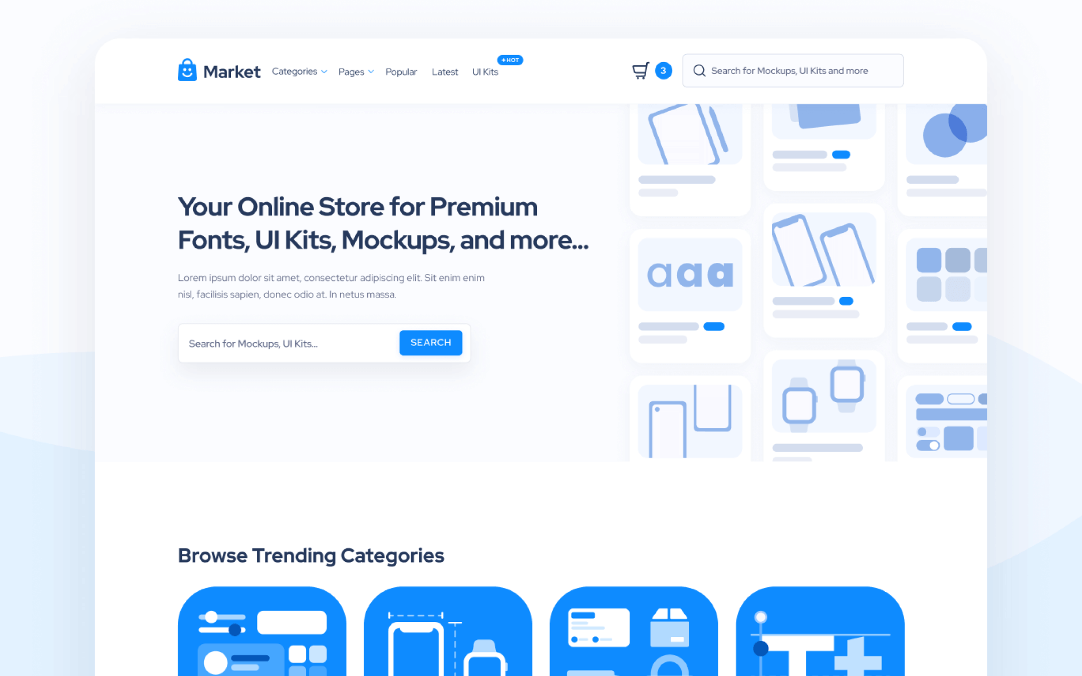 Plantilla de Mercado en Línea para Webflow