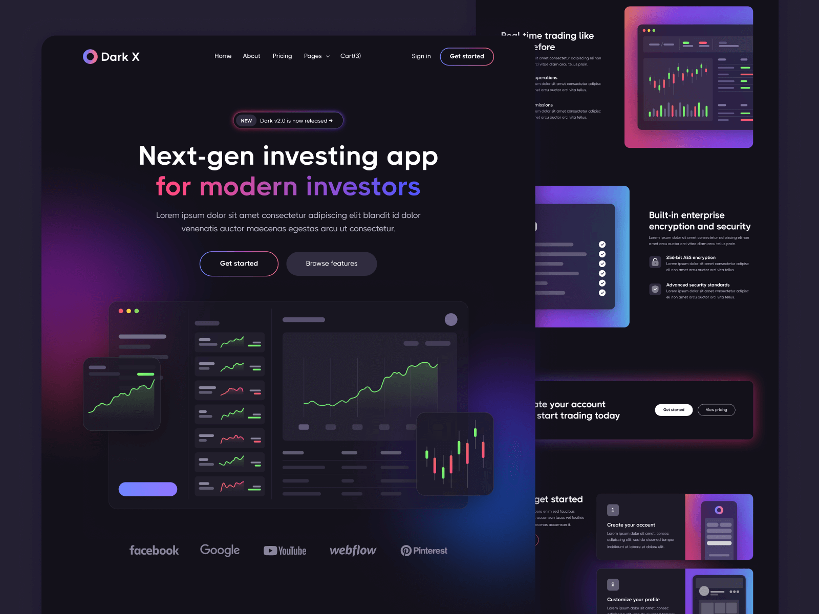 Plantilla de Modo Oscuro para Webflow
