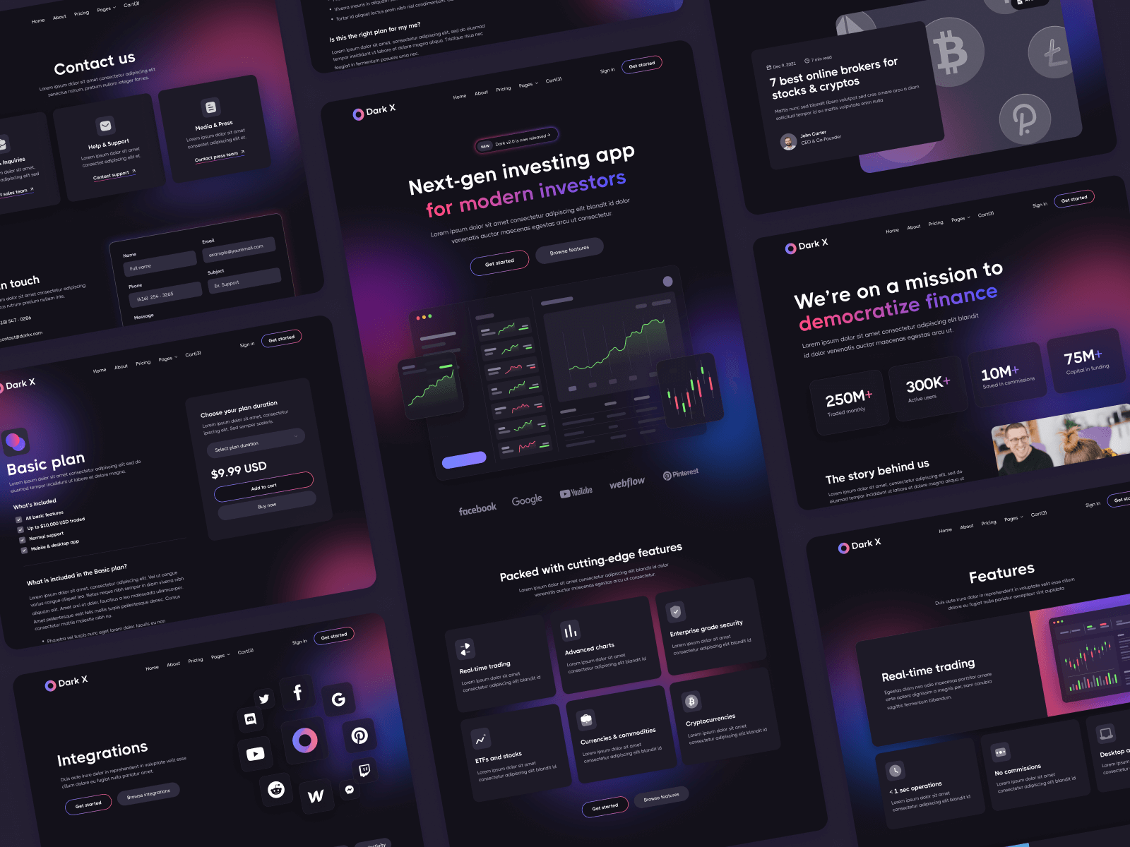 Plantilla para Webflow de Modo Oscuro