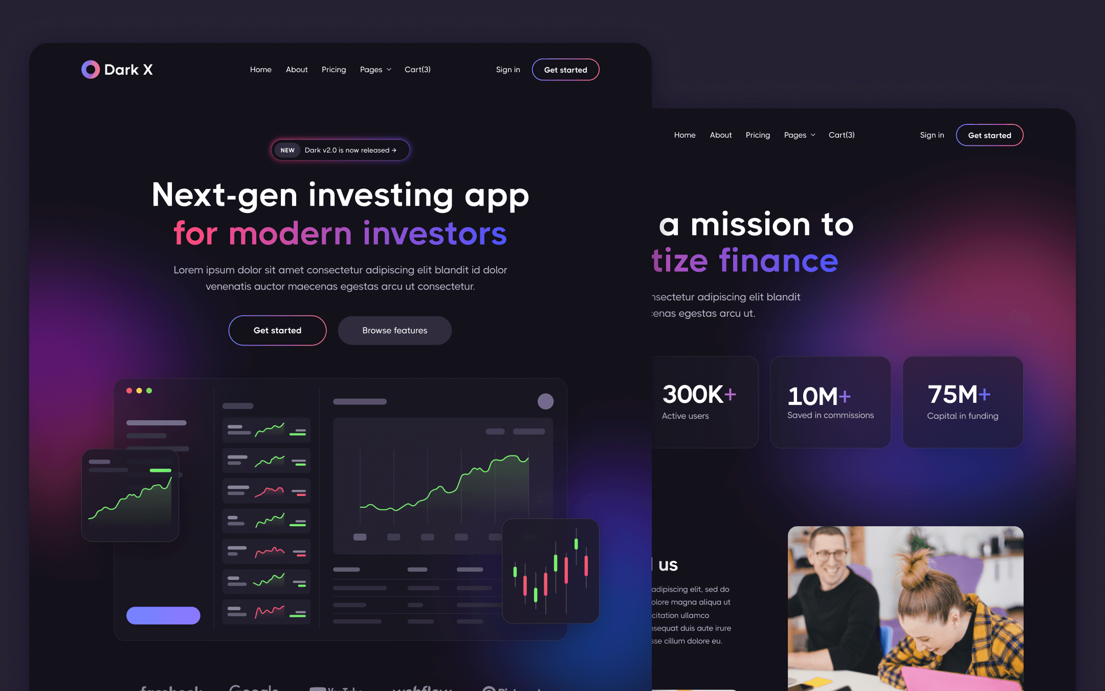 Plantilla de Modo Oscuro para Webflow
