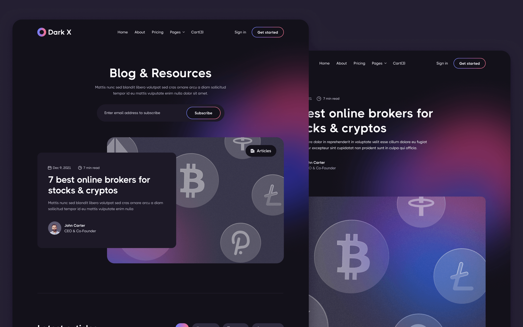 Dark X Template para Webflow