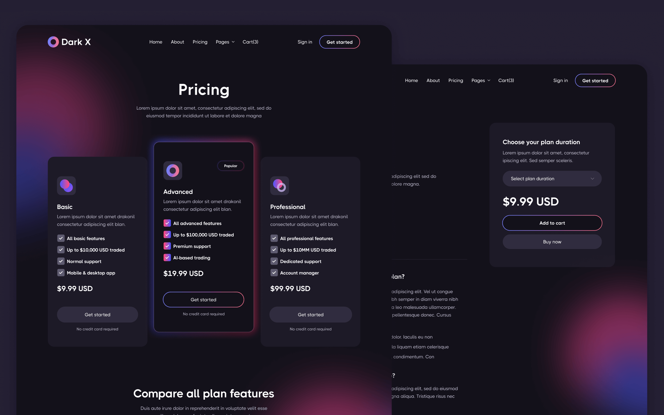Dark X Template para Webflow