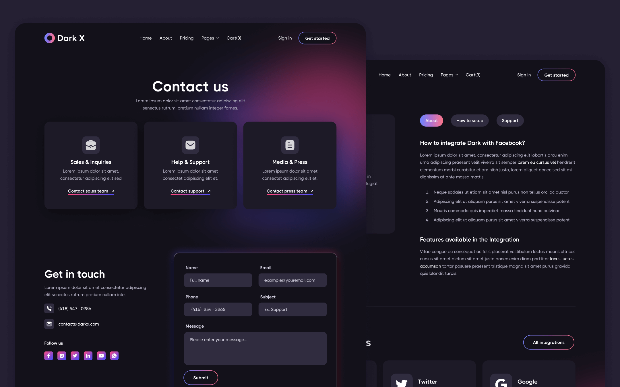 Dark X Template para Webflow